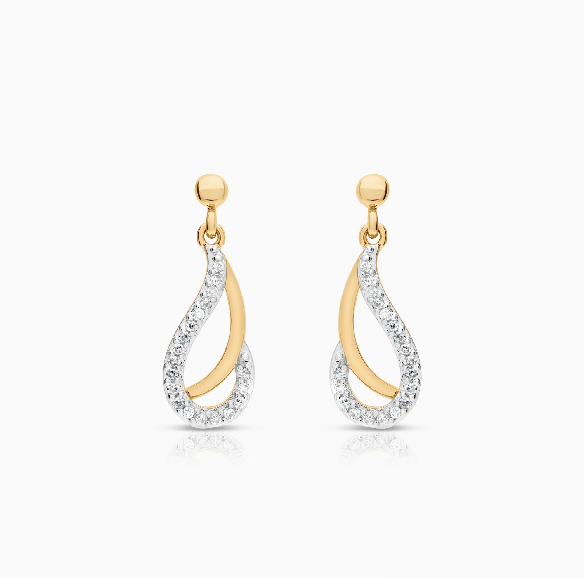Diamond earrings 0.09ct 18K gold