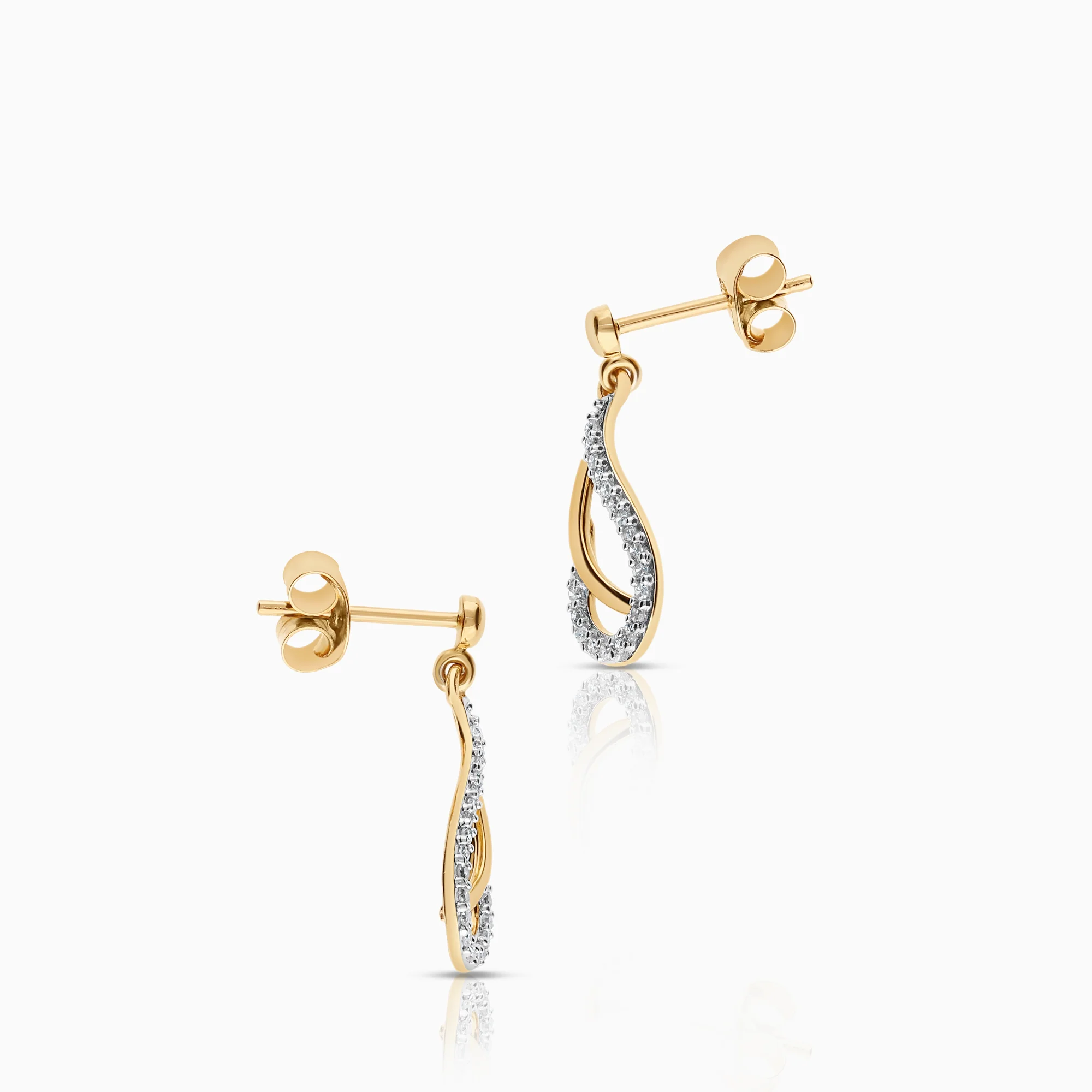 Diamond earrings 0.09ct 18K gold - Image 2