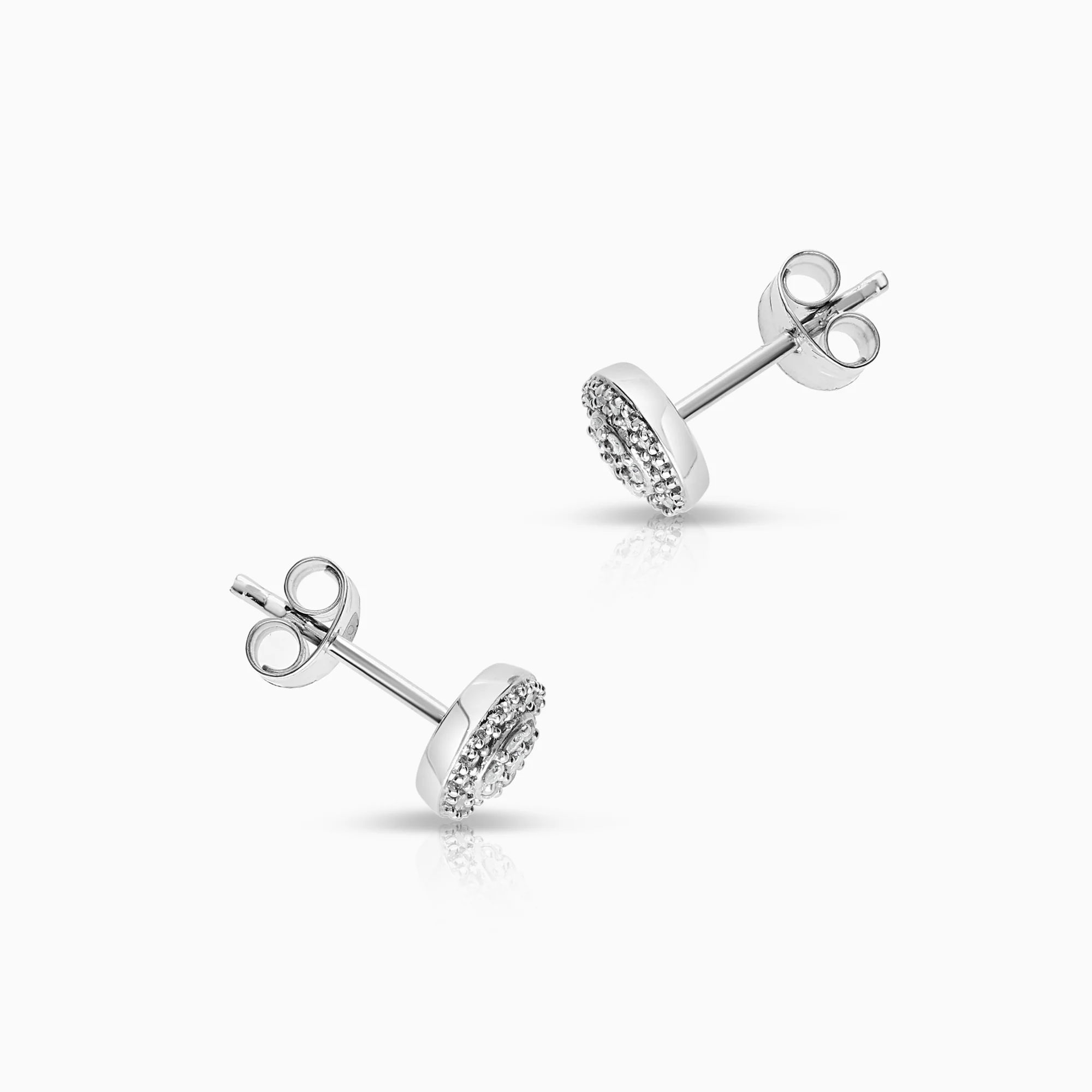 Diamond earrings 0.13ct 18K white gold - Image 2