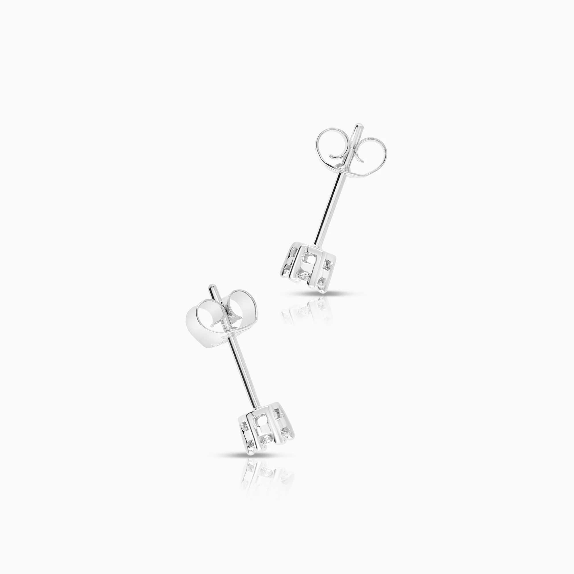 Diamond earrings 0.14ct 18K white gold - Image 2