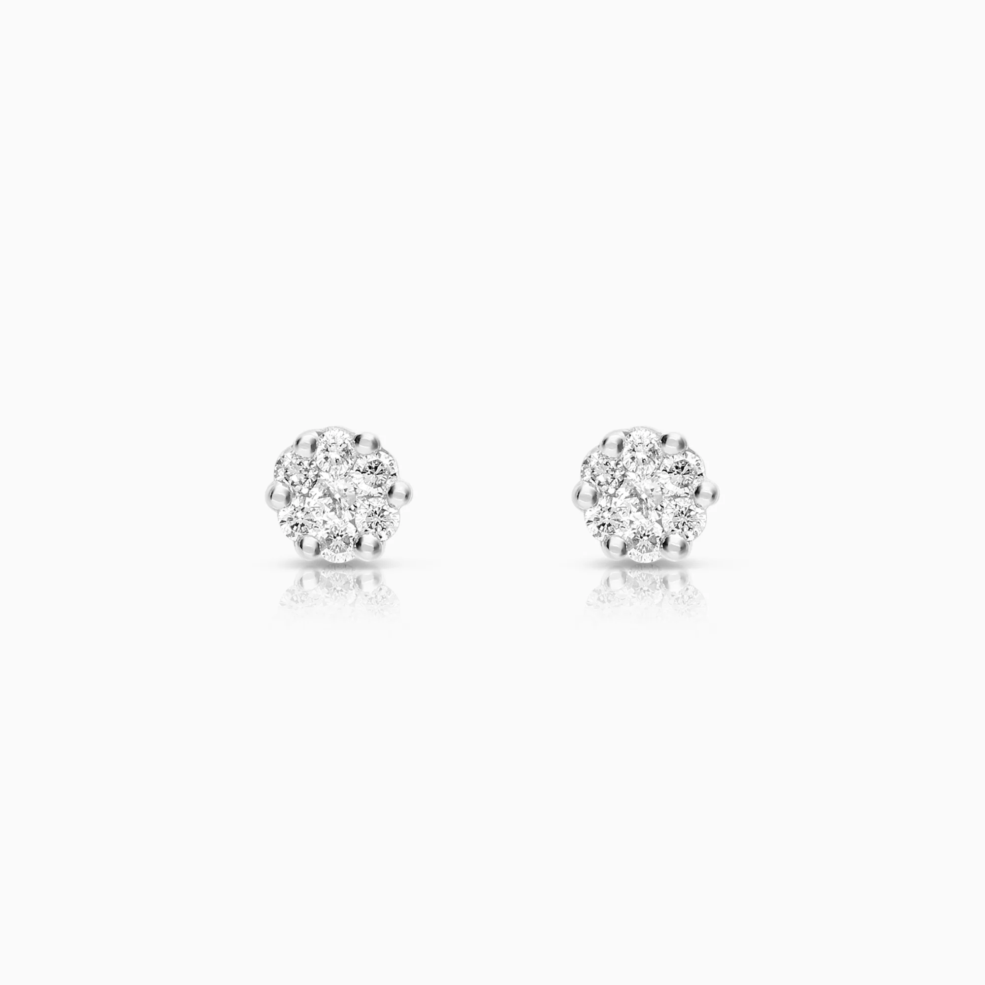 Diamond earrings 0.14ct 18K white gold