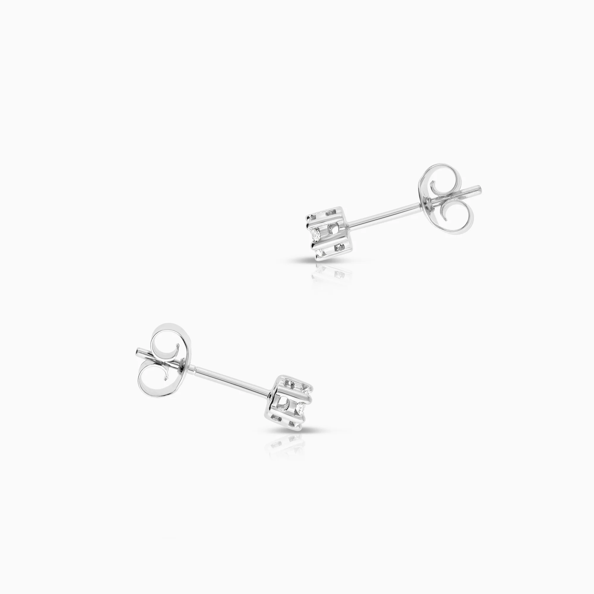 Diamond earrings 0.14ct 18K white gold - Image 2
