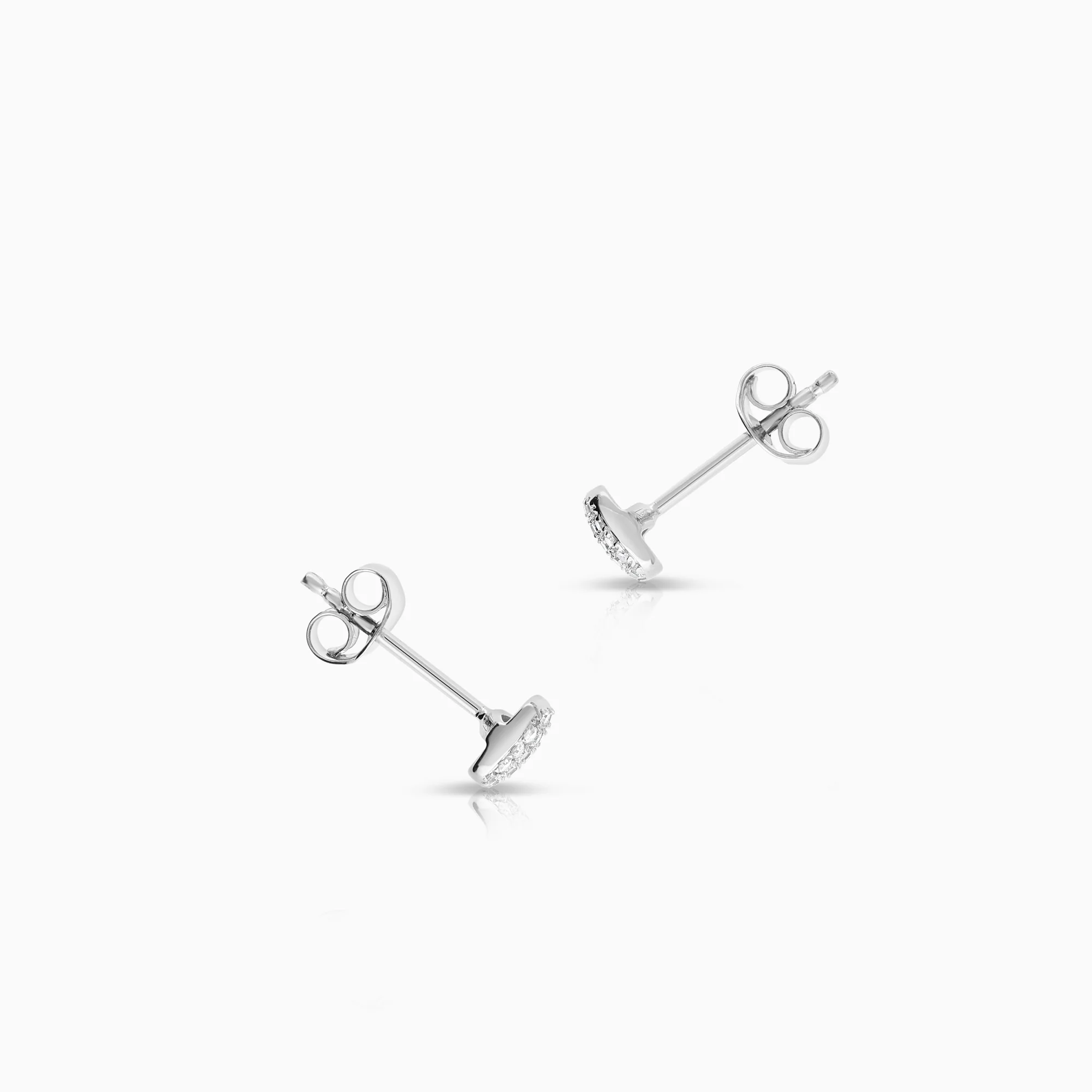 Diamond earrings 0.15ct 18K white gold - Image 2