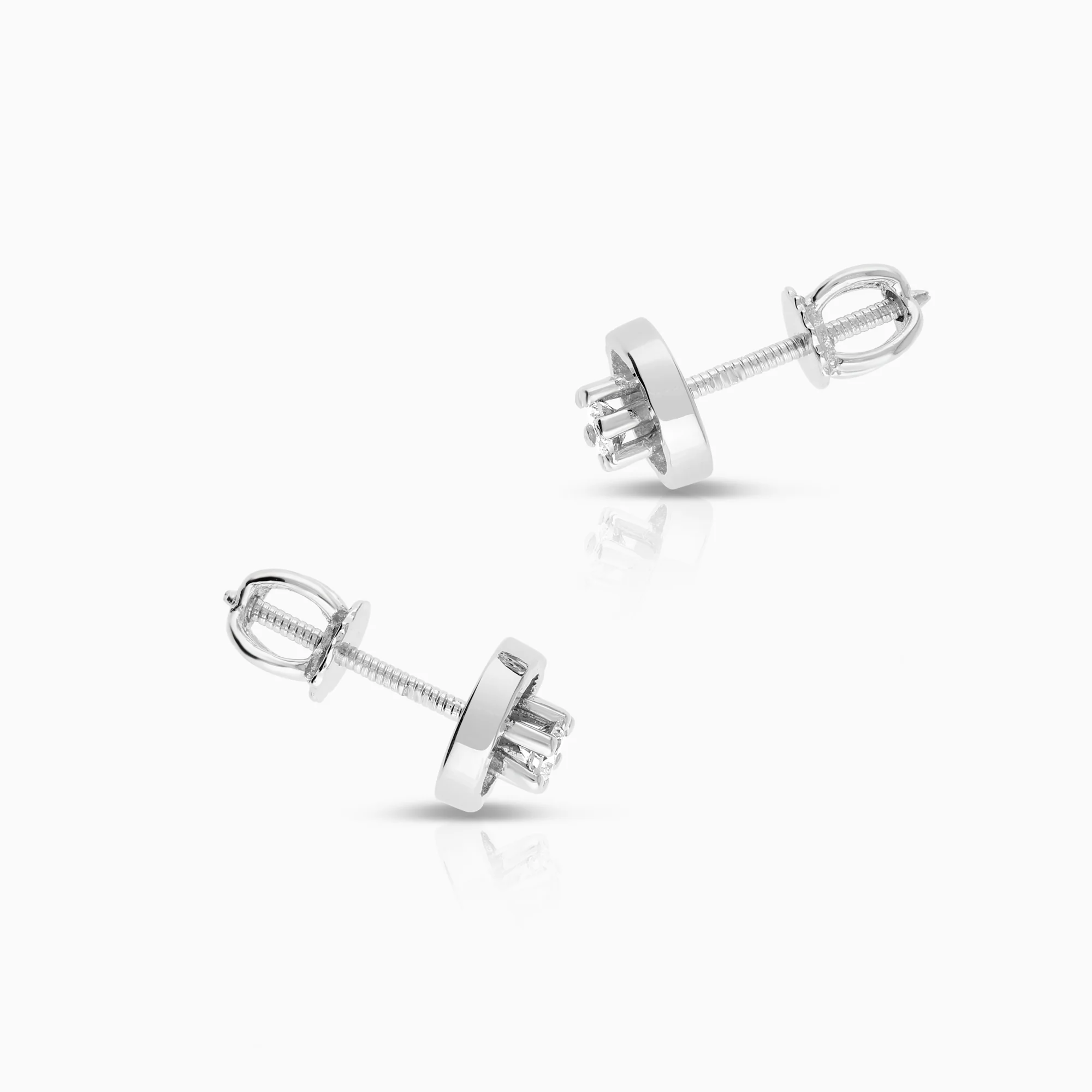 Diamond earrings 0.18ct 14K white gold - Image 2