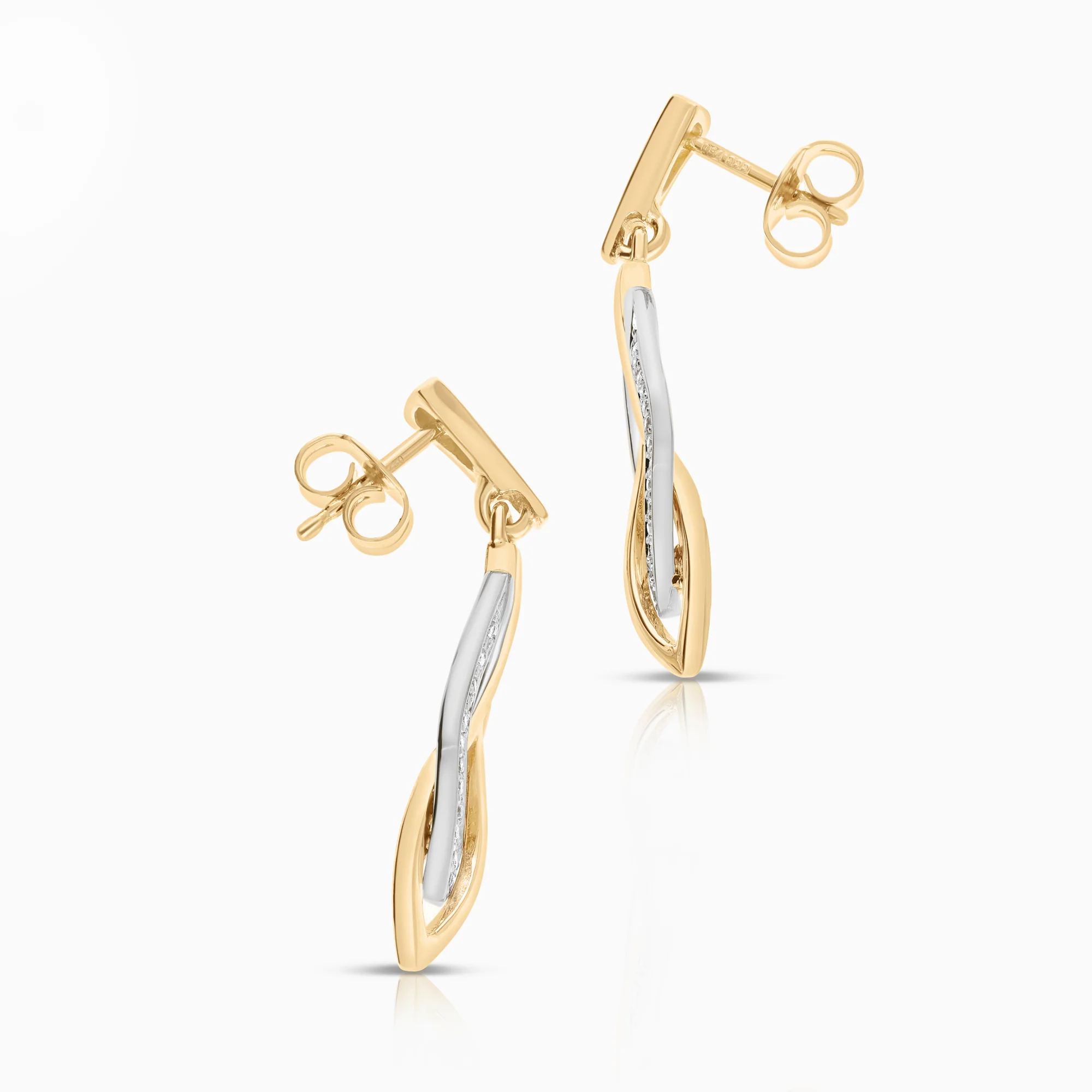 Diamond earrings 0.18ct 18K gold - Image 2