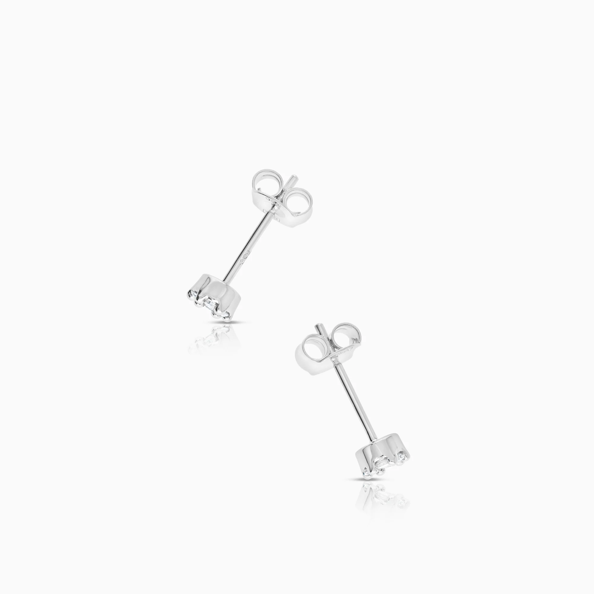 Diamond earrings 0.18ct 18K white gold - Image 2