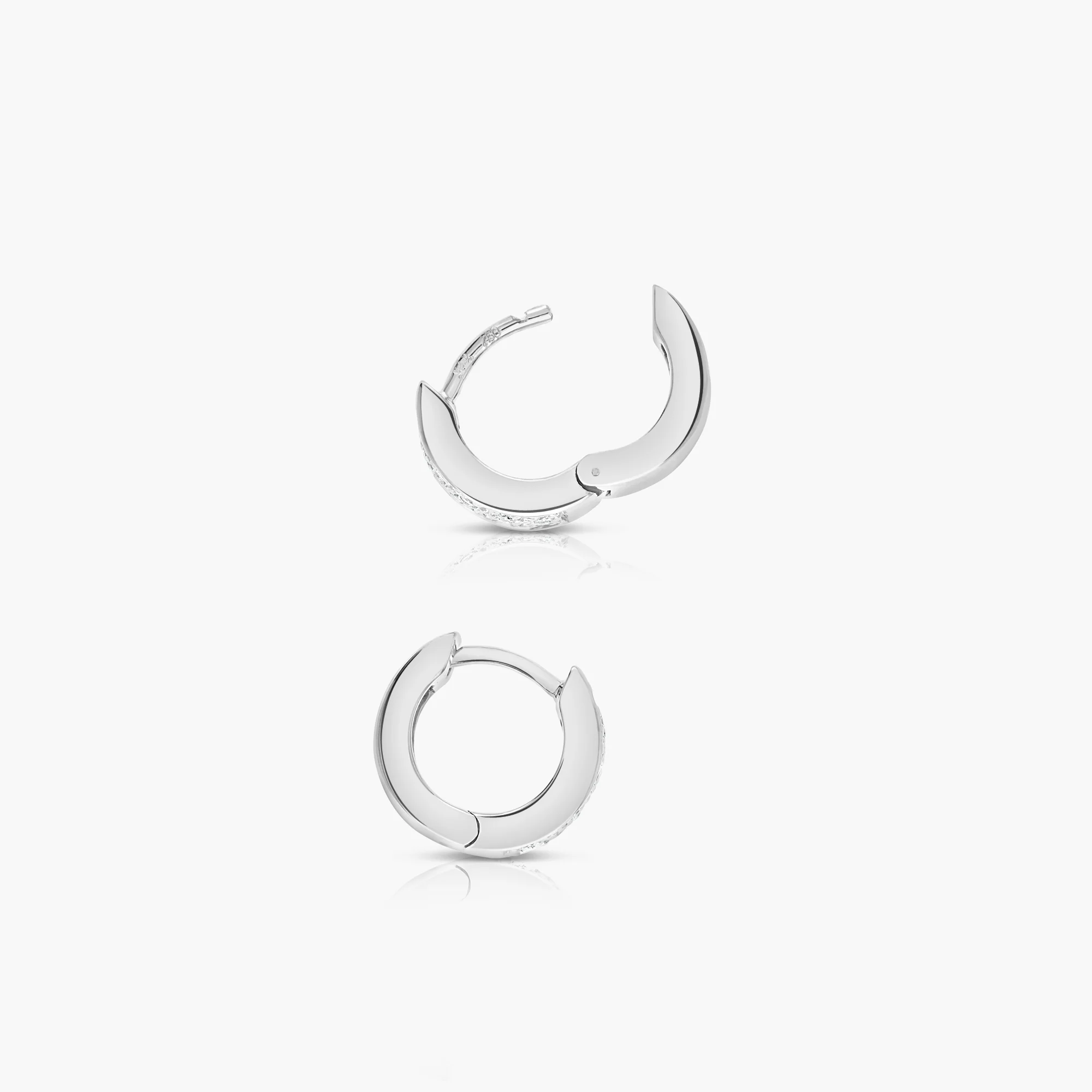 Diamond earrings 0.18ct 18K white gold - Image 2