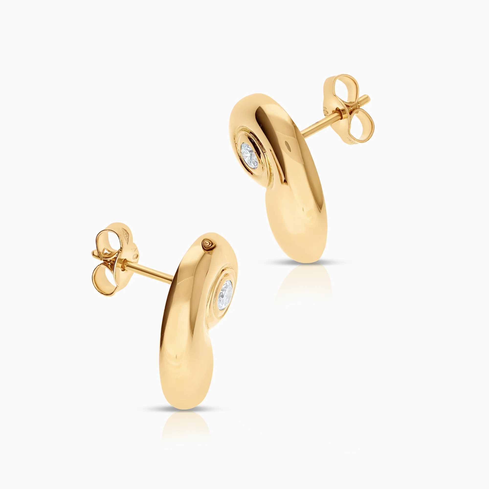 Diamond earrings 0.20ct 18K gold - Image 2