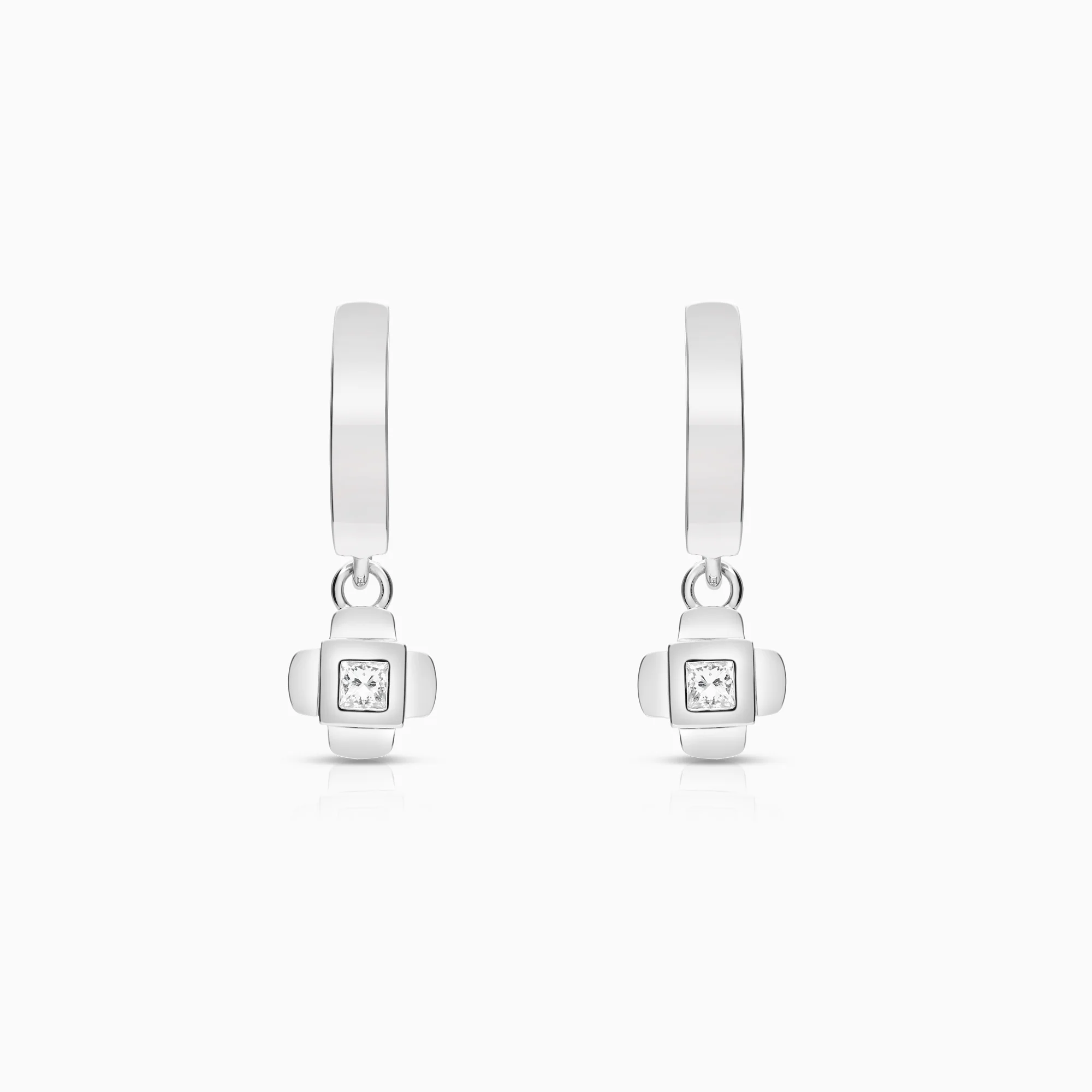 Diamond earrings 0.20ct 18K white gold