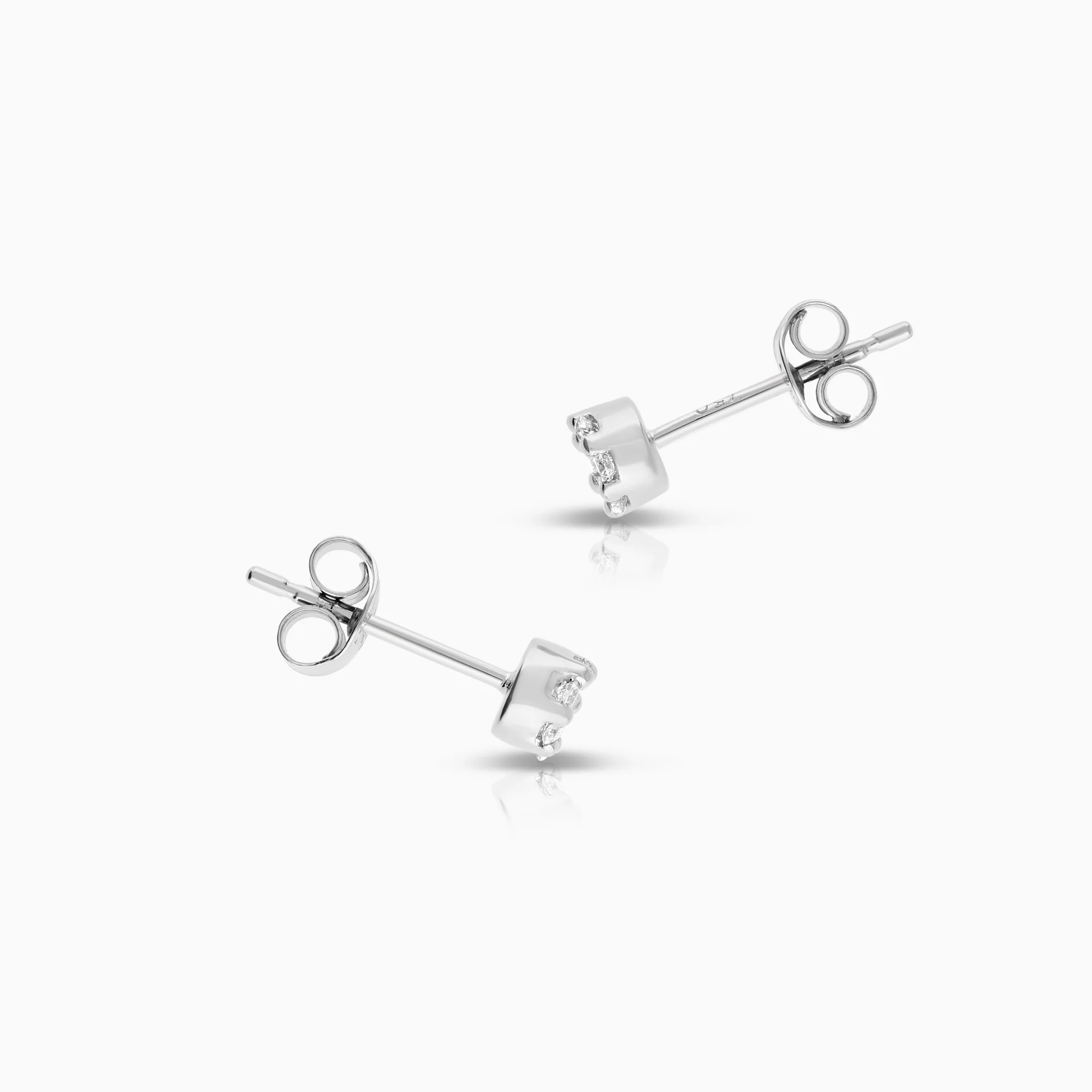 Diamond earrings 0.20ct 18K white gold - Image 2