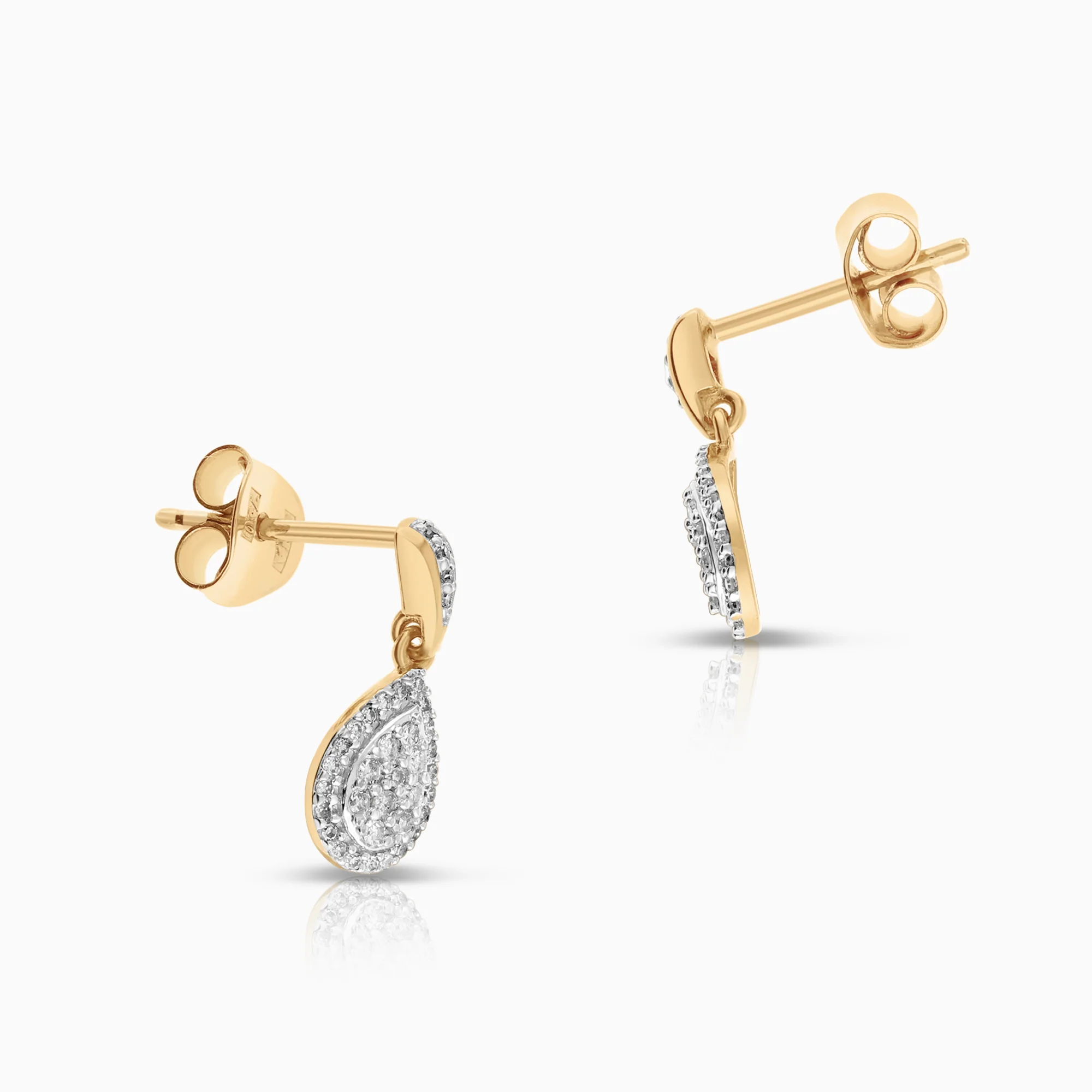 Diamond earrings 0.21ct 18K gold - Image 2