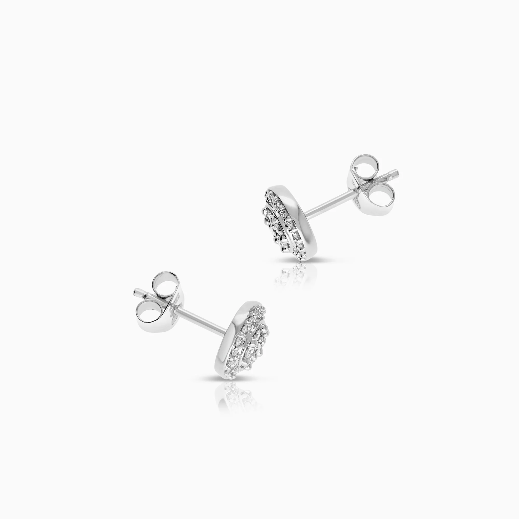 Diamond earrings 0.24ct 18K white gold - Image 2