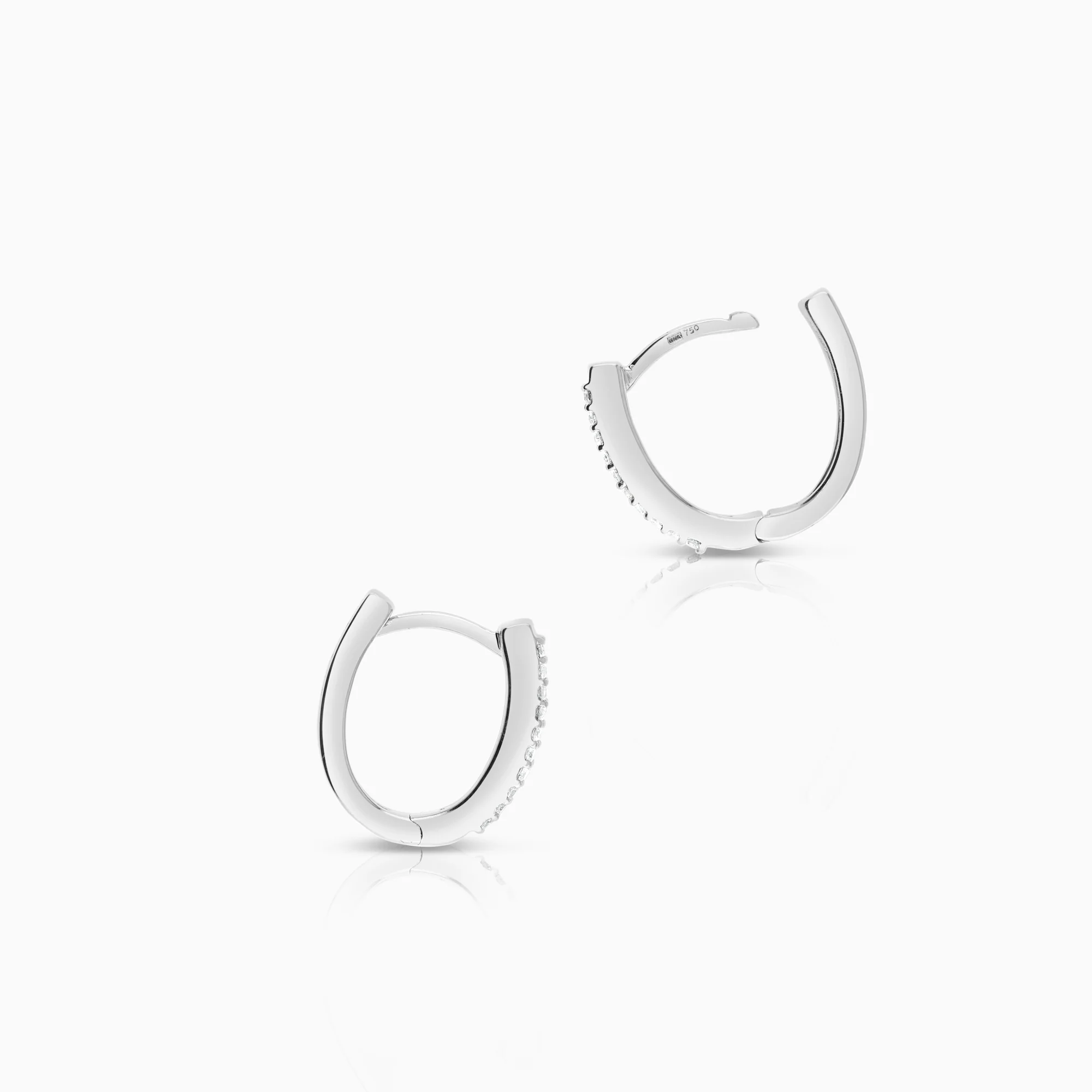 Diamond earrings 0.24ct 18K white gold - Image 2