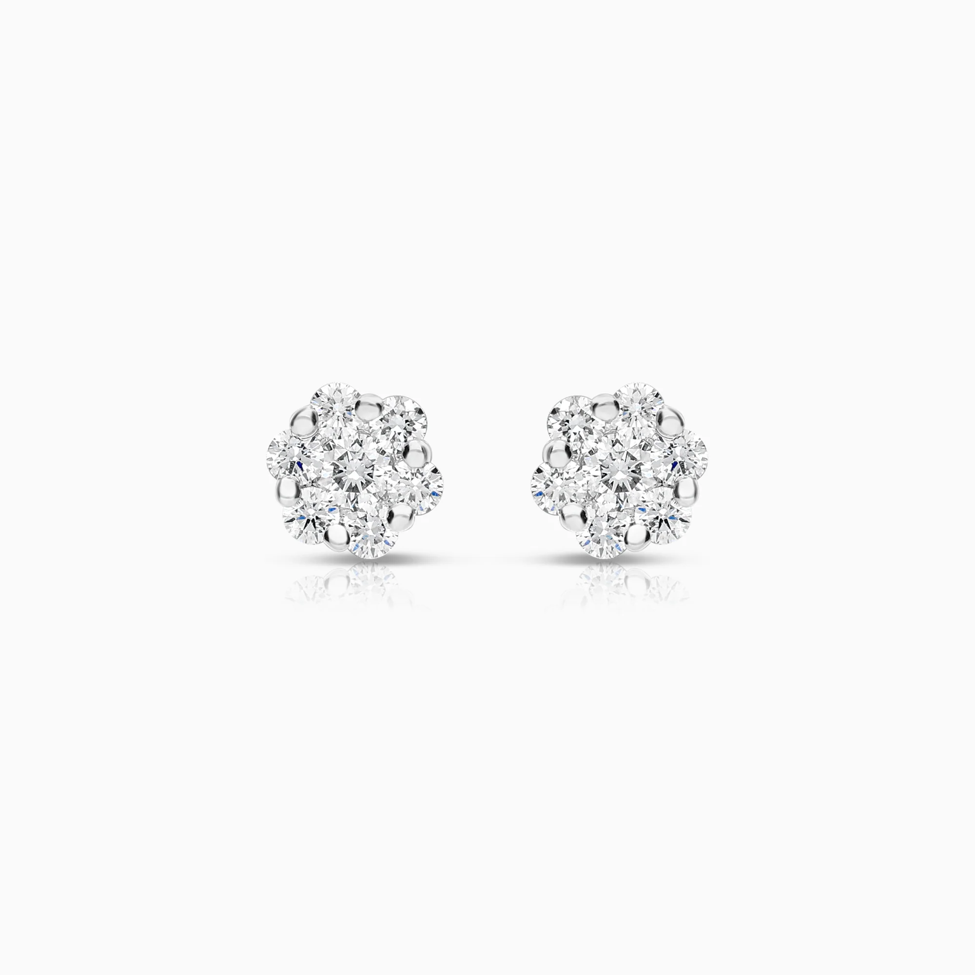 Diamond earrings 0.26ct 18K white gold