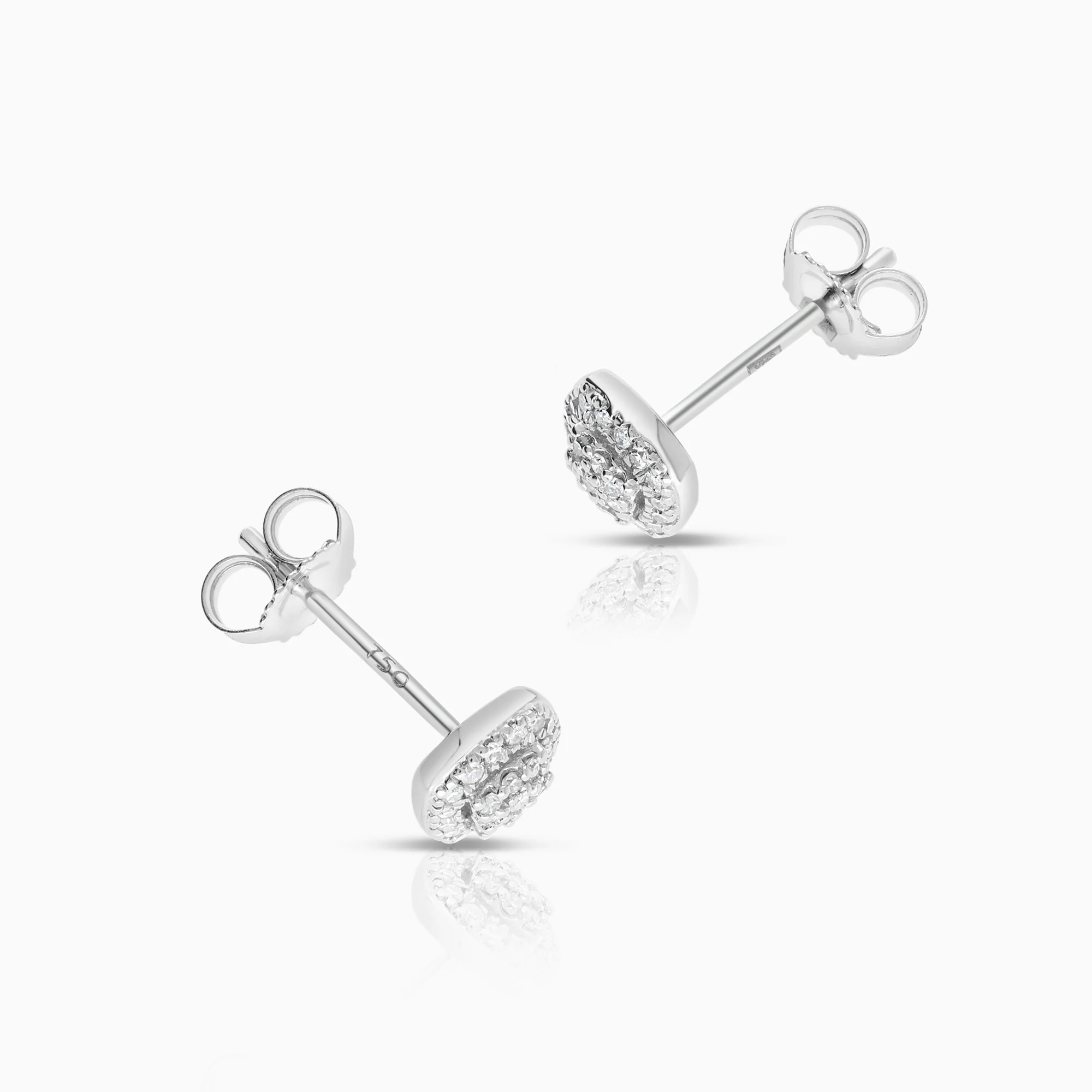 Diamond earrings 0.26ct 18K white gold - Image 2