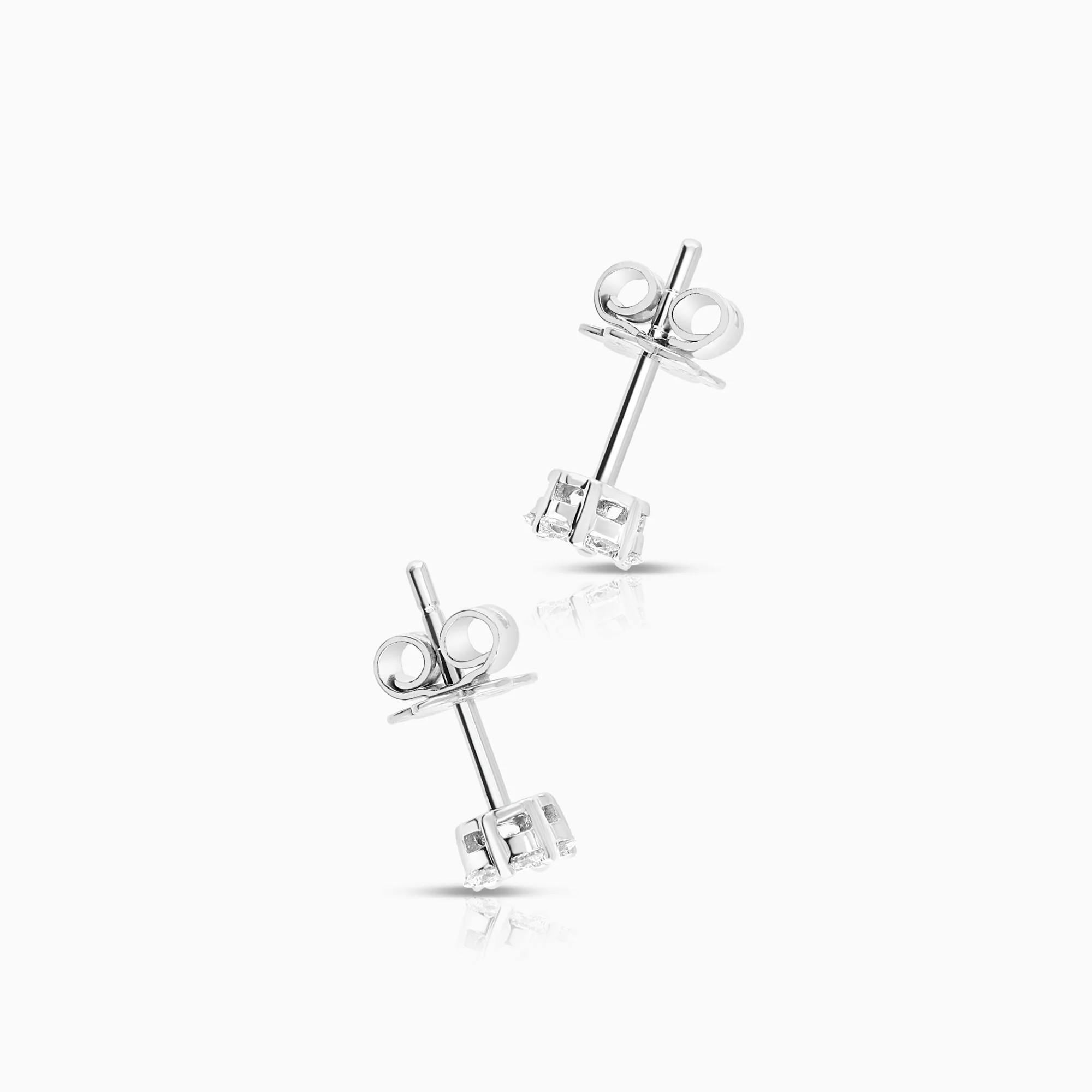 Diamond earrings 0.26ct 18K white gold - Image 2