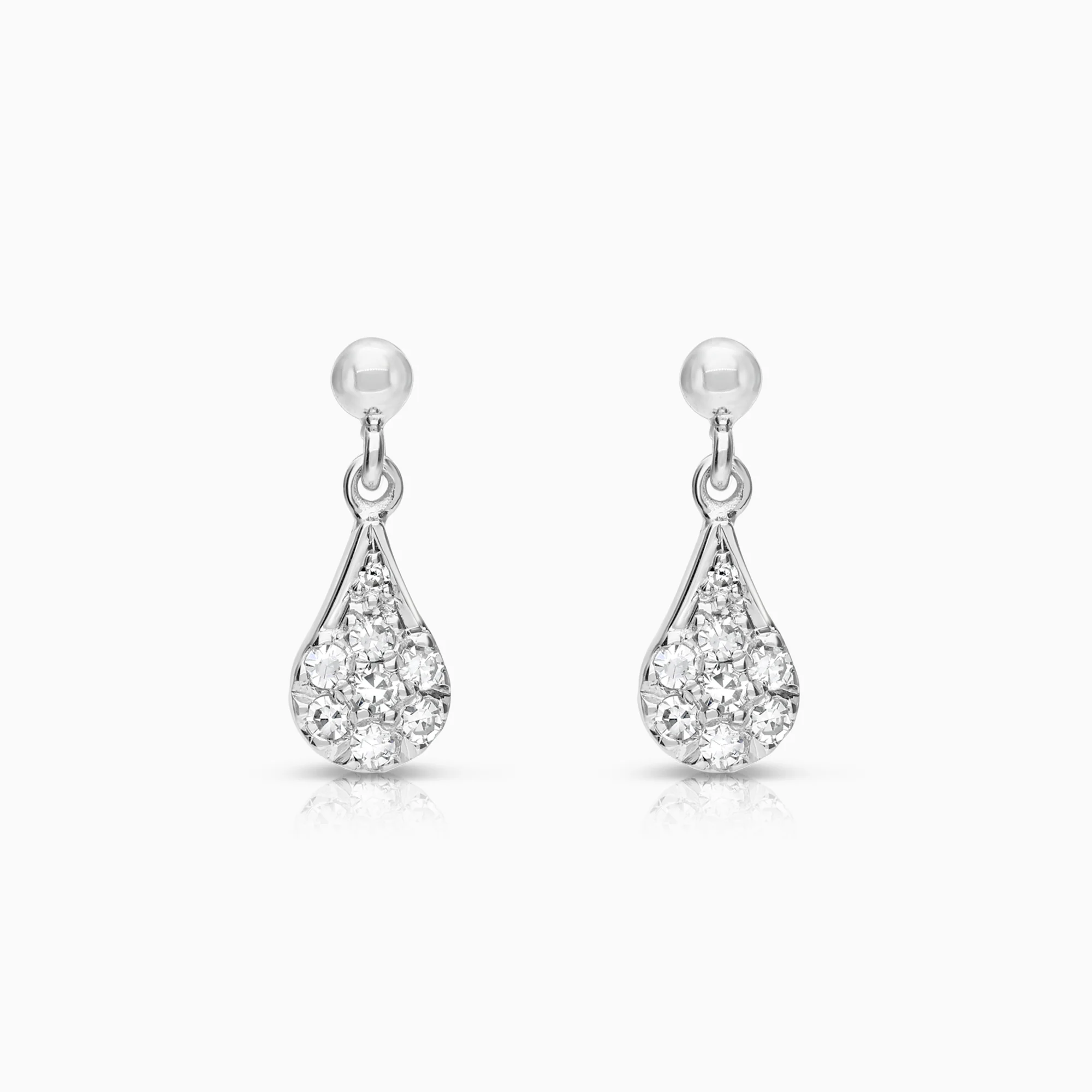 Diamond earrings 0.29ct 18K white gold