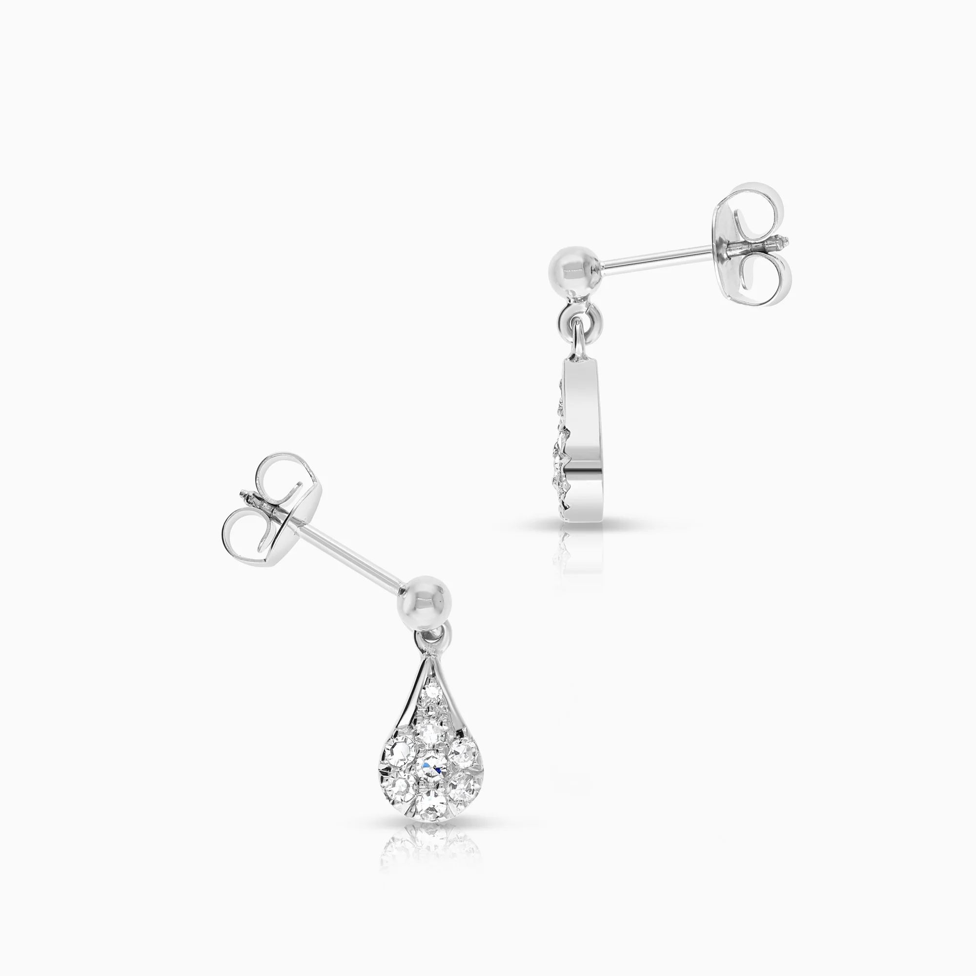 Diamond earrings 0.29ct 18K white gold - Image 2