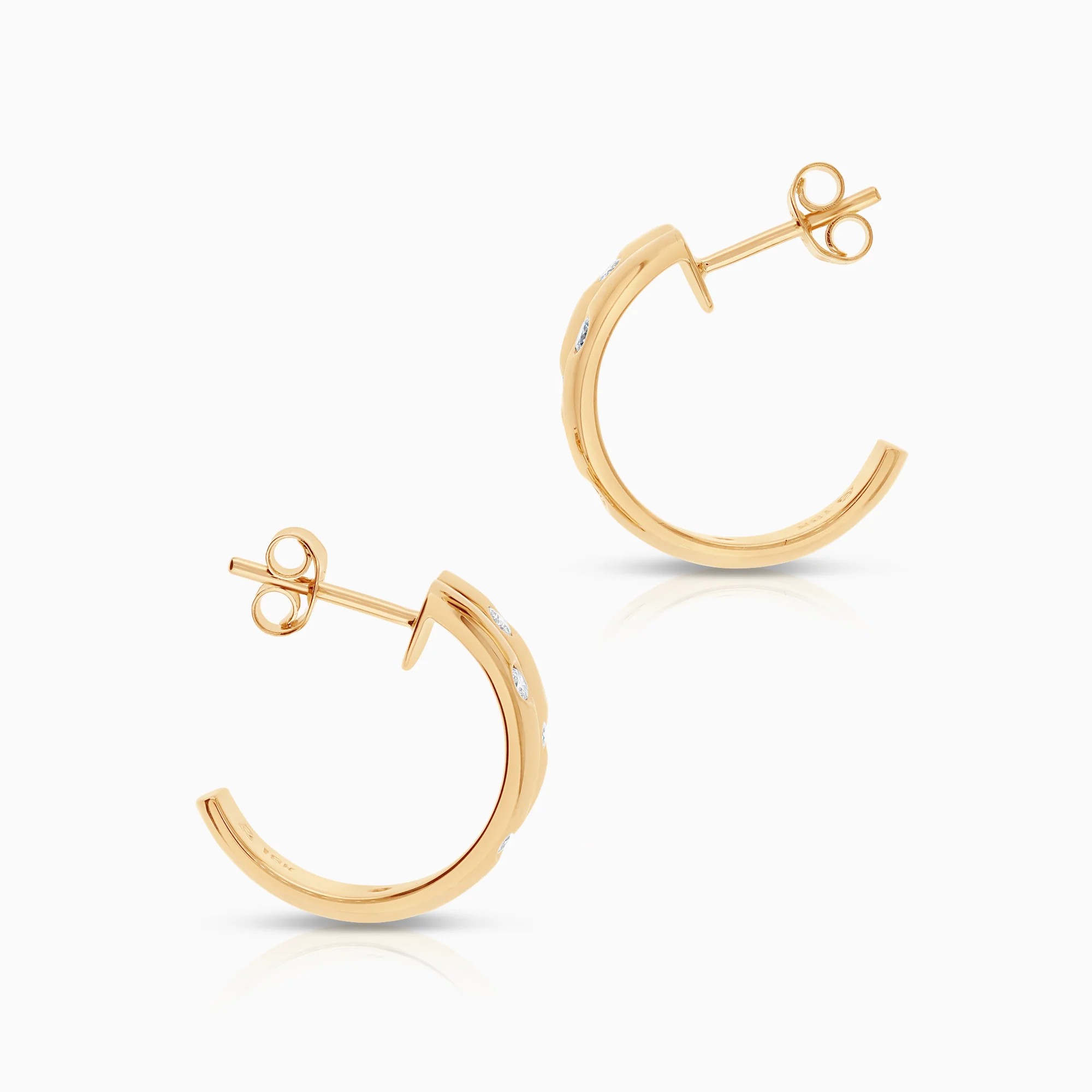 Diamond earrings 0.30ct 18K gold - Image 2