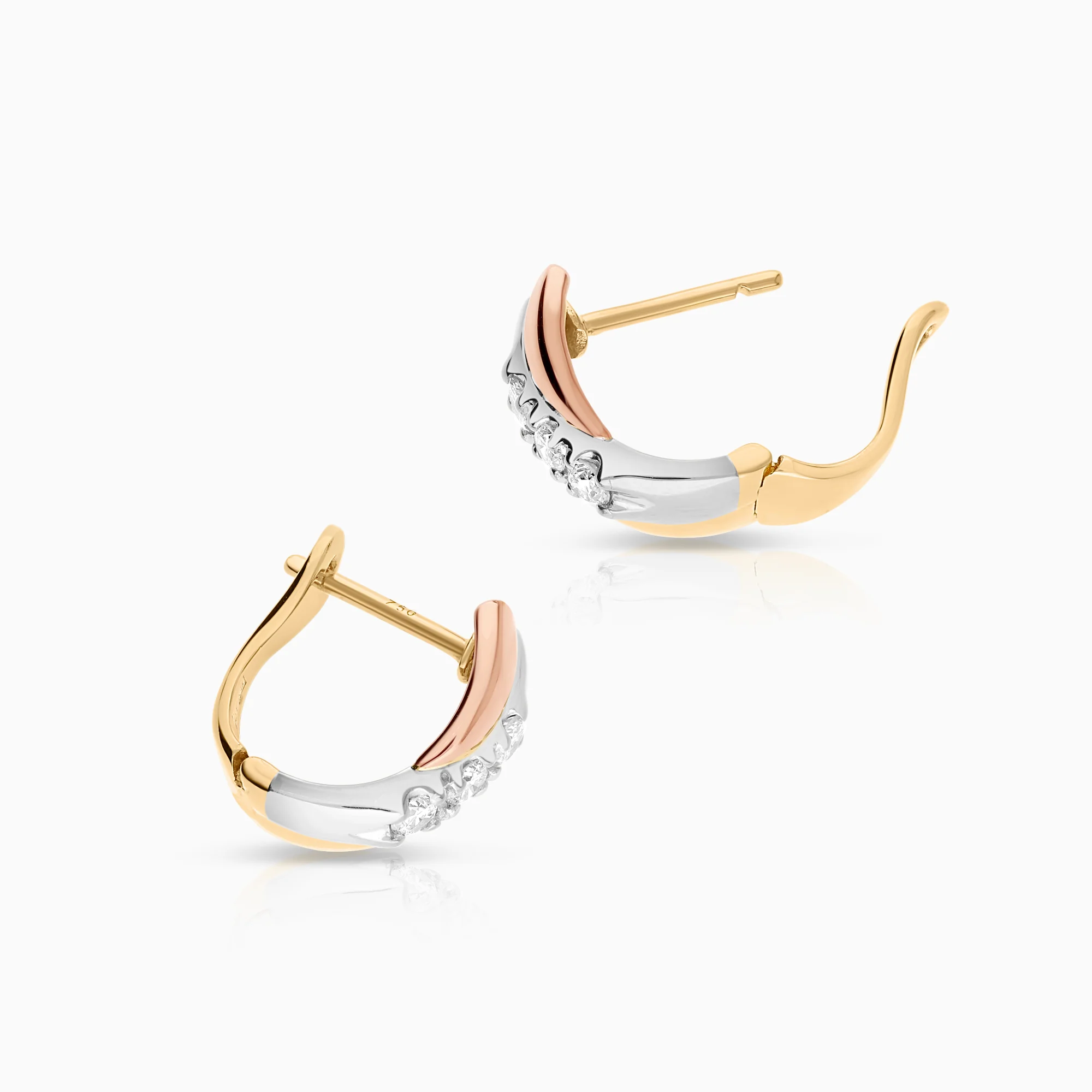 Diamond earrings 0.30ct 18K gold - Image 2