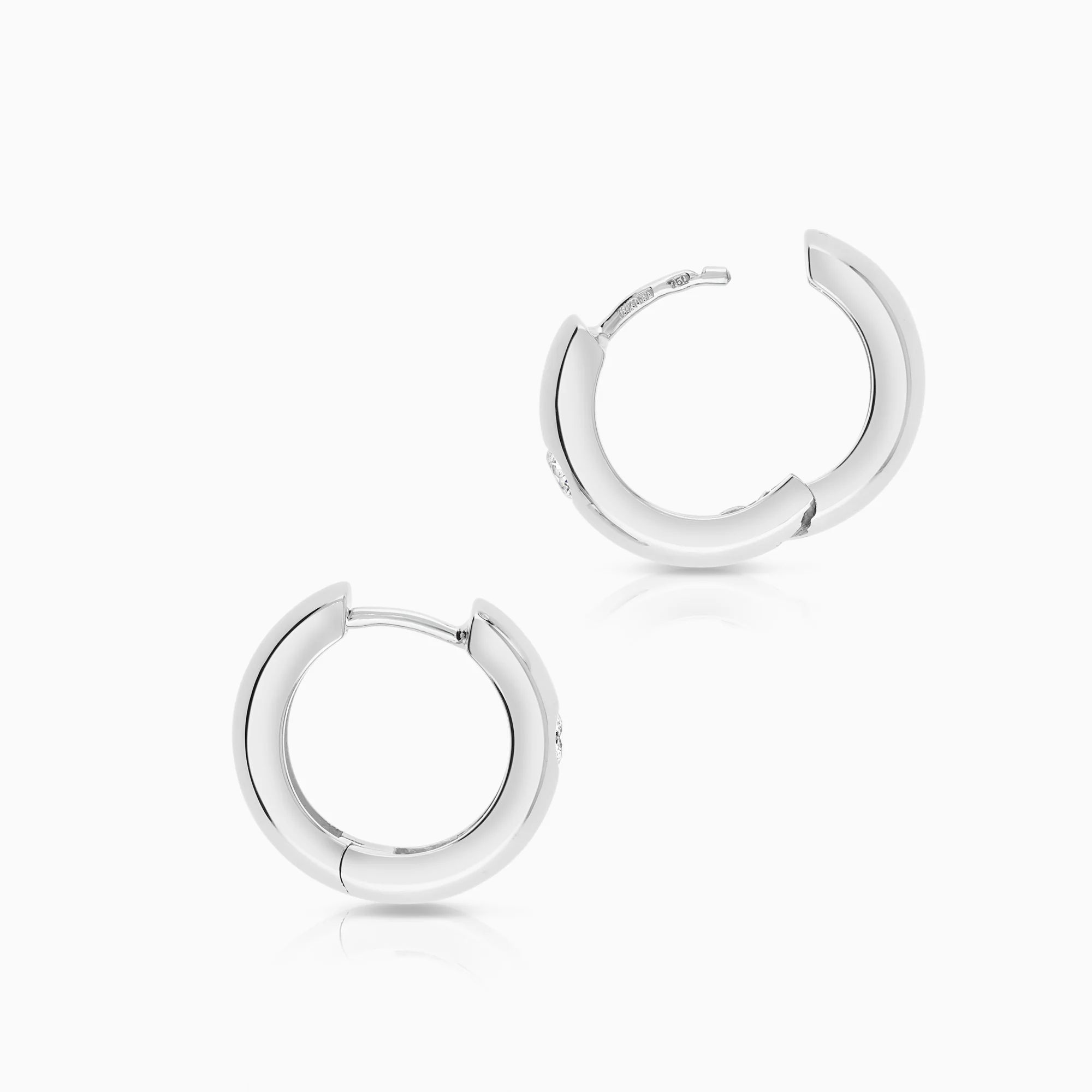 Diamond earrings 0.30ct 18K white gold - Image 2
