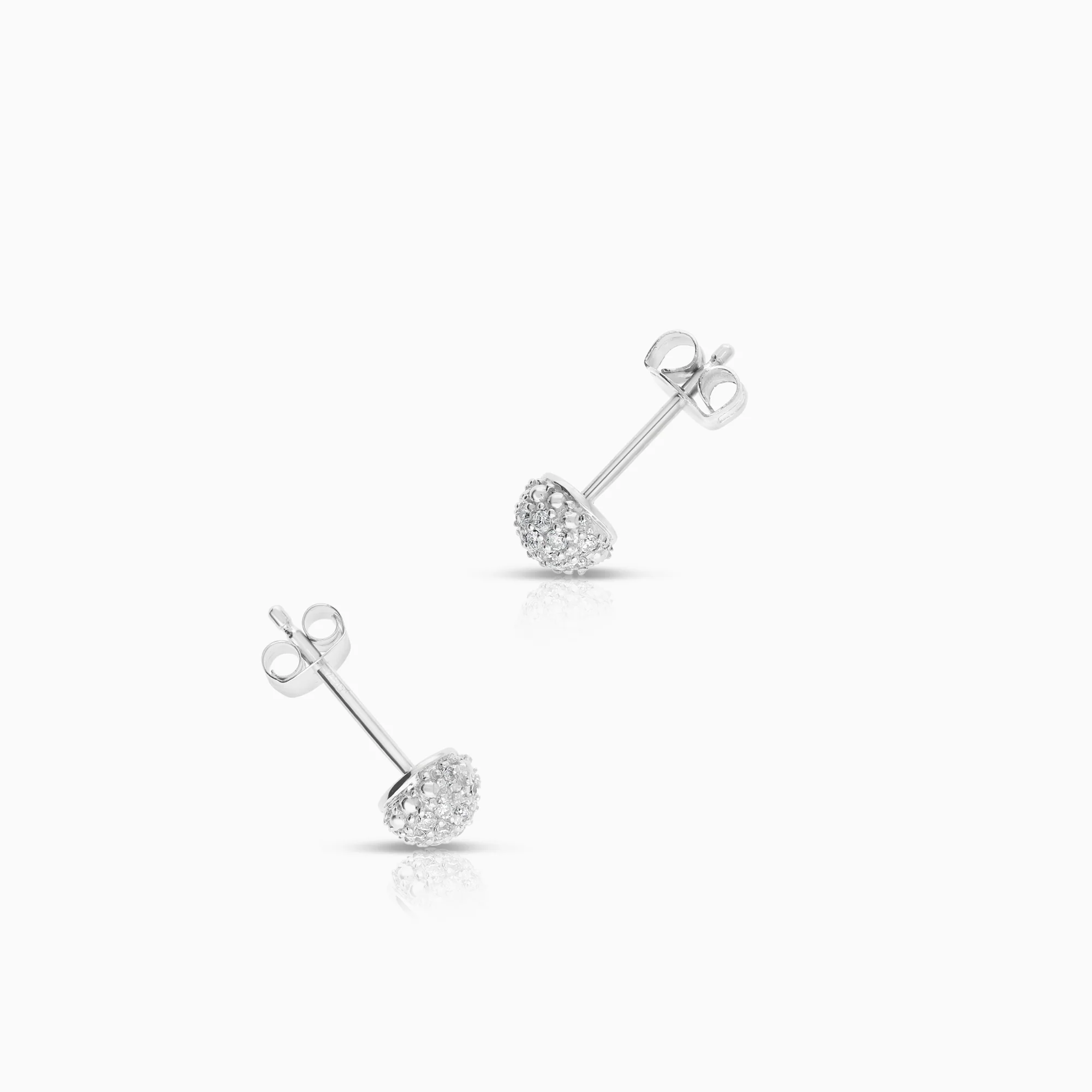Diamond earrings 0.22ct 18K white gold - Image 2