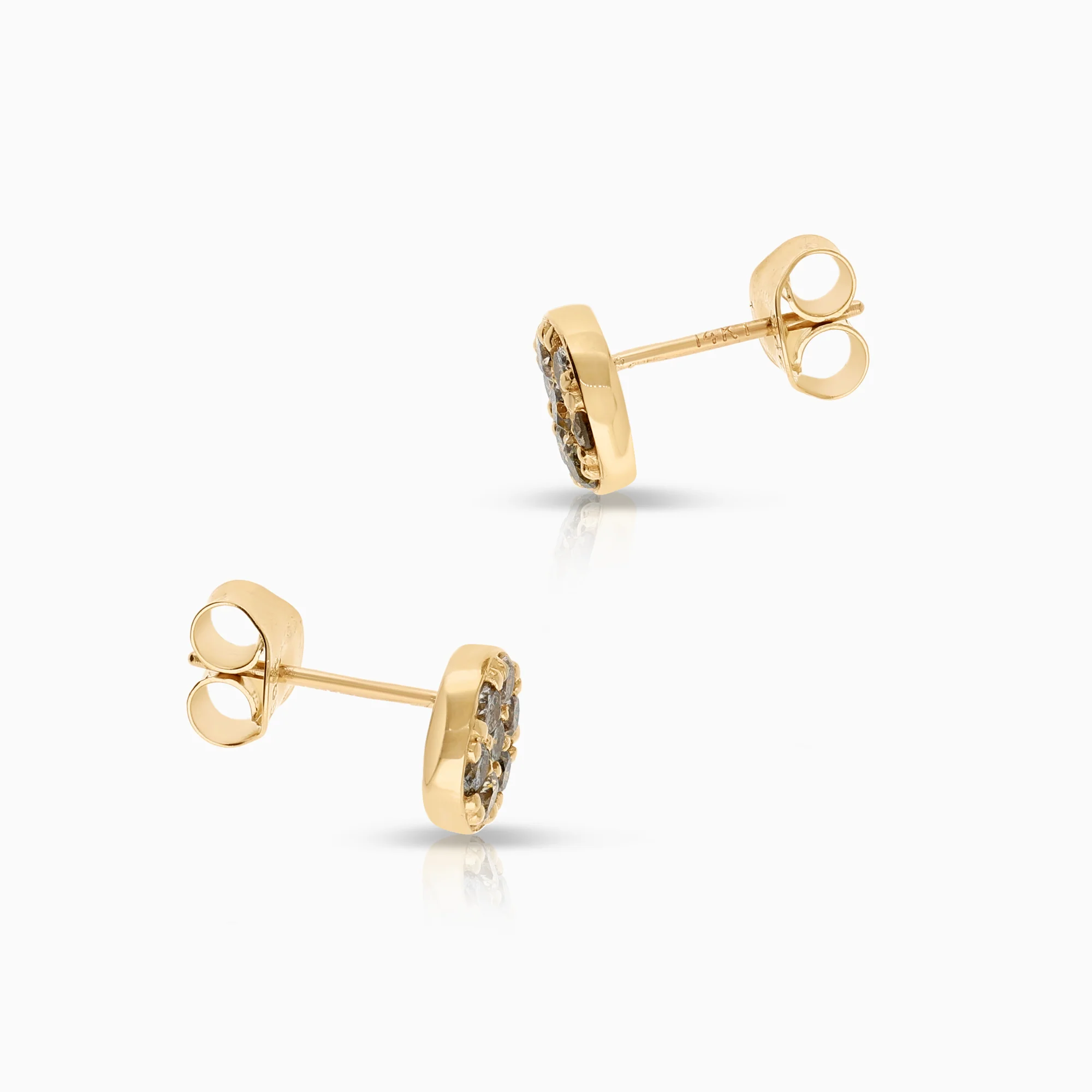 Diamond earrings 0.42ct 14K gold - Image 2