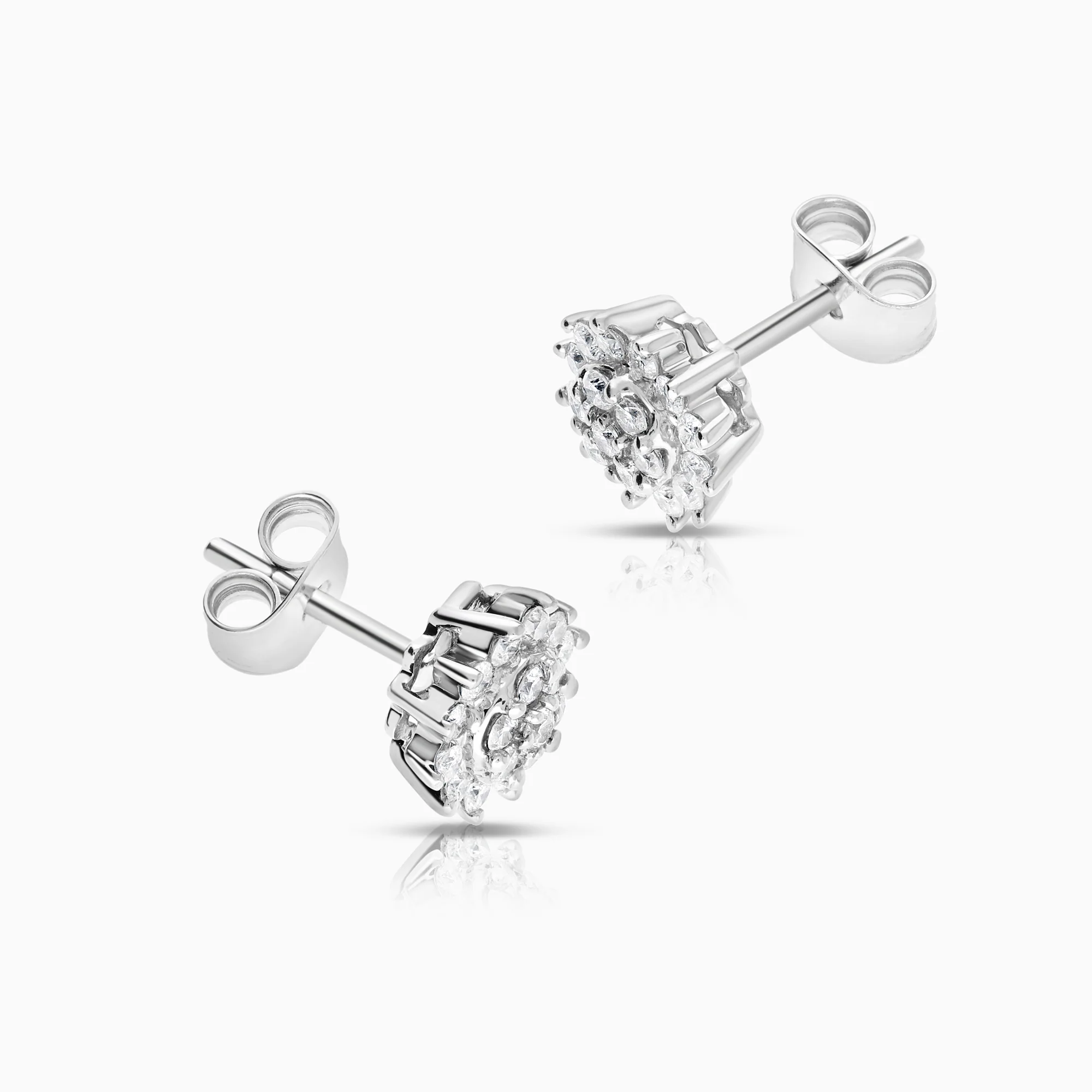 Diamond earrings 0.68ct 18K white gold - Image 2