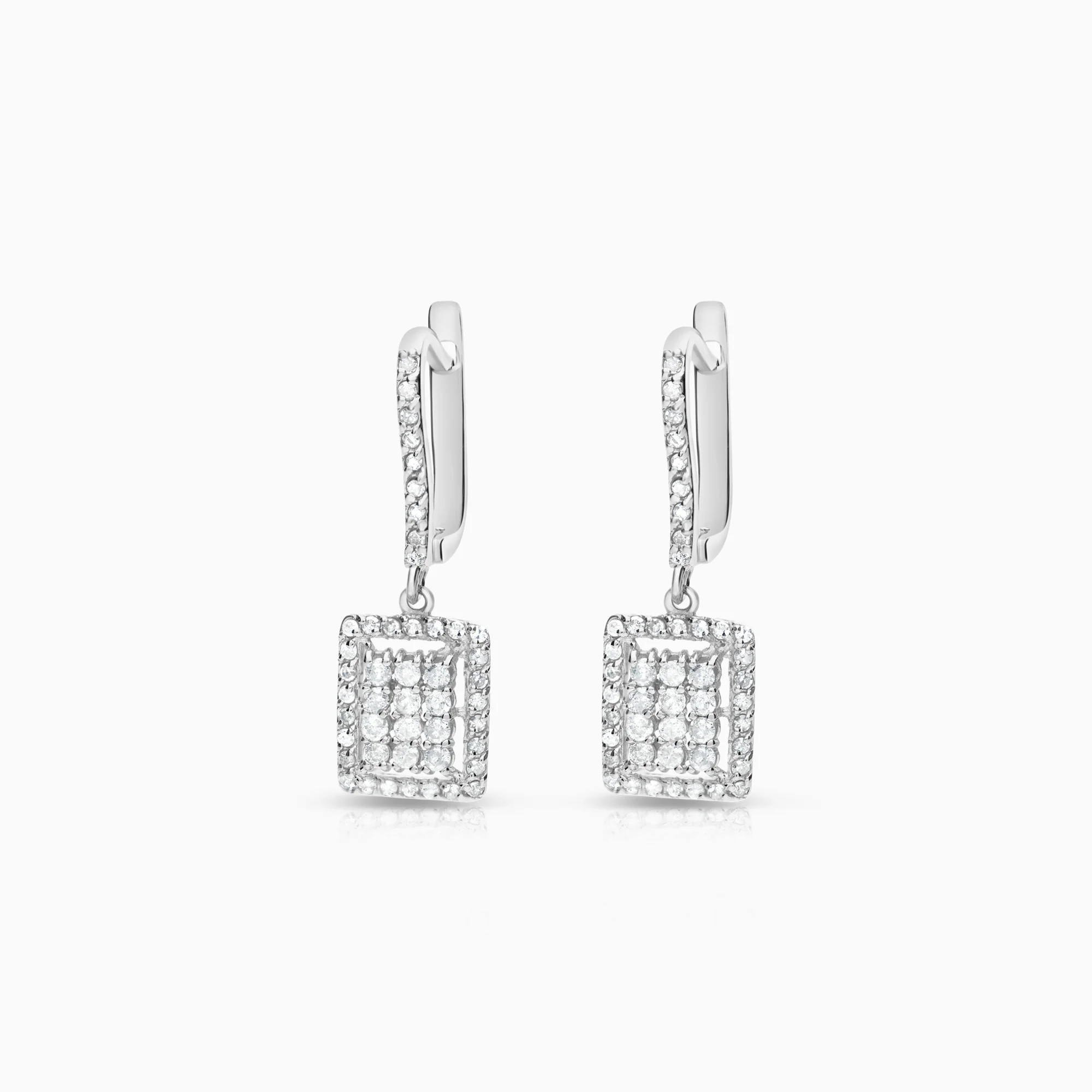 Diamond earrings 0.74ct 18K white gold