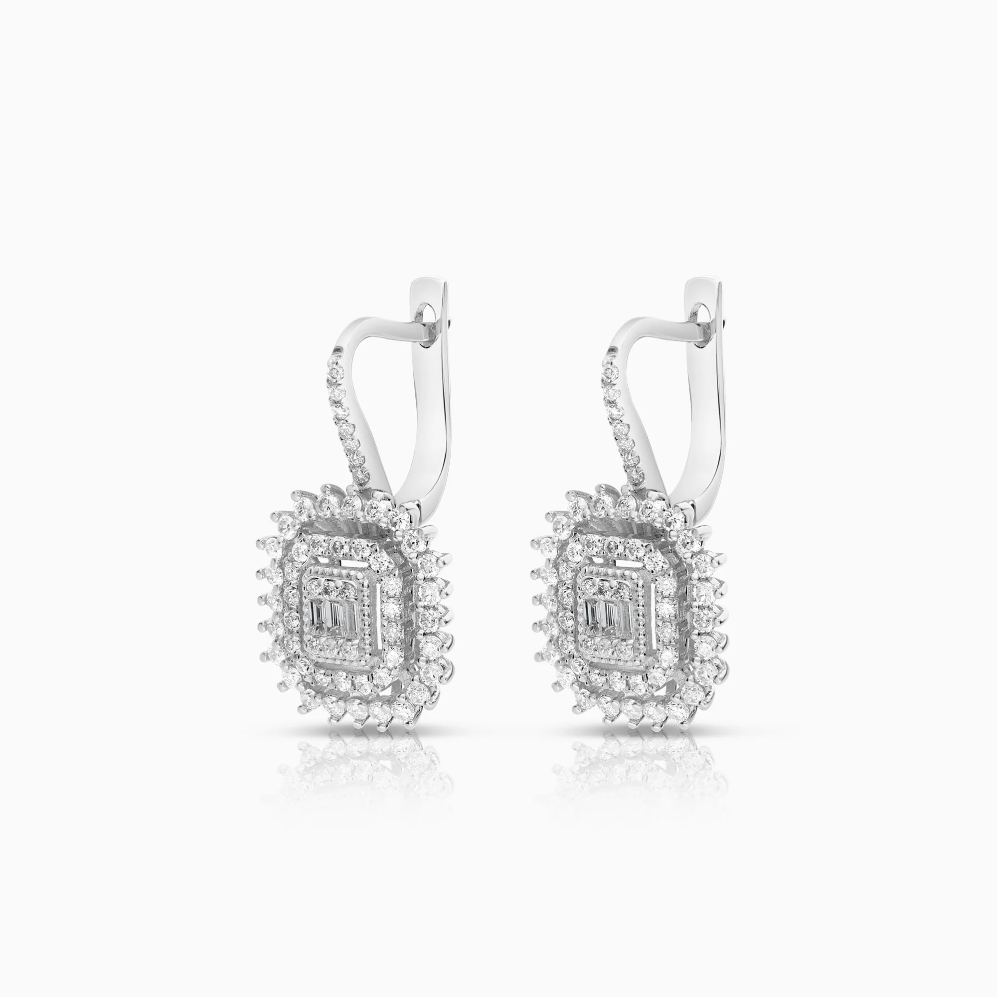 Diamond earrings 0.85ct 14K white gold