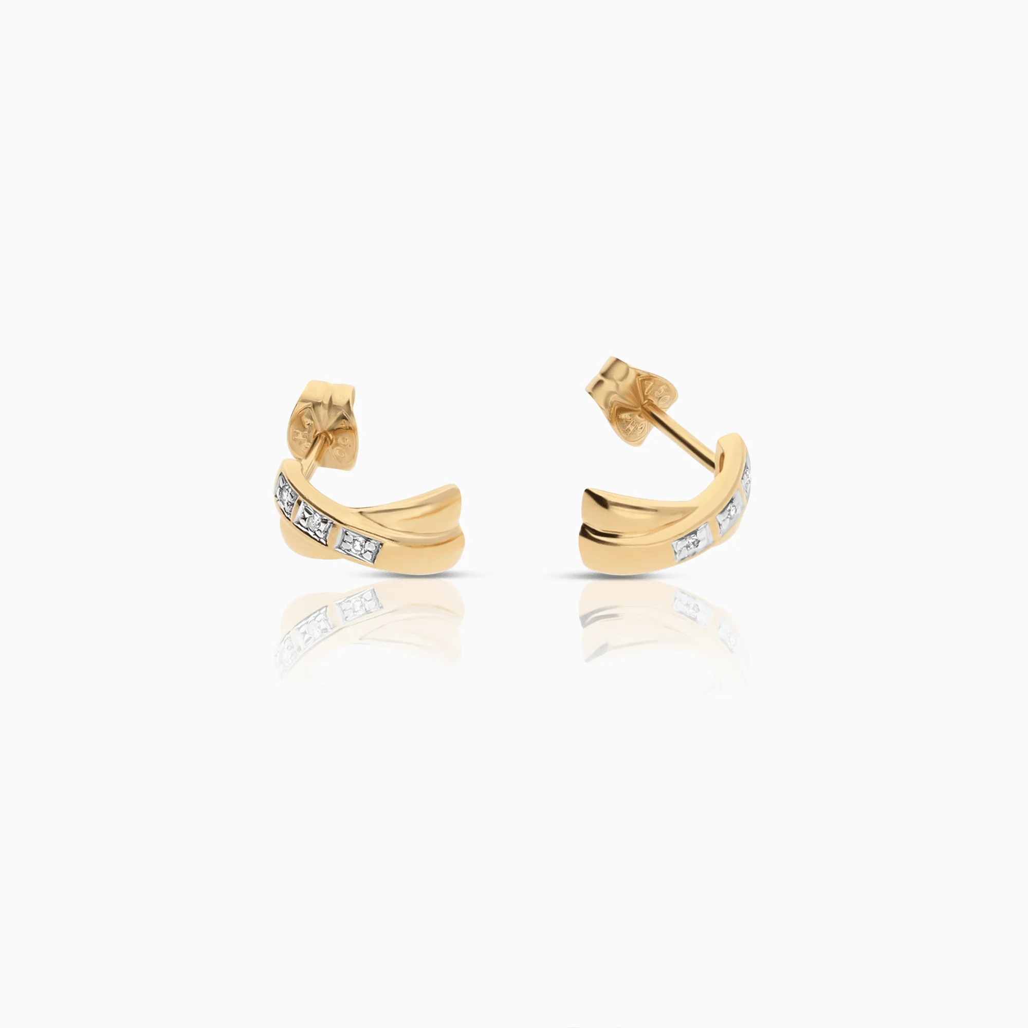 Diamond earrings 0.02ct 18K gold - Image 2