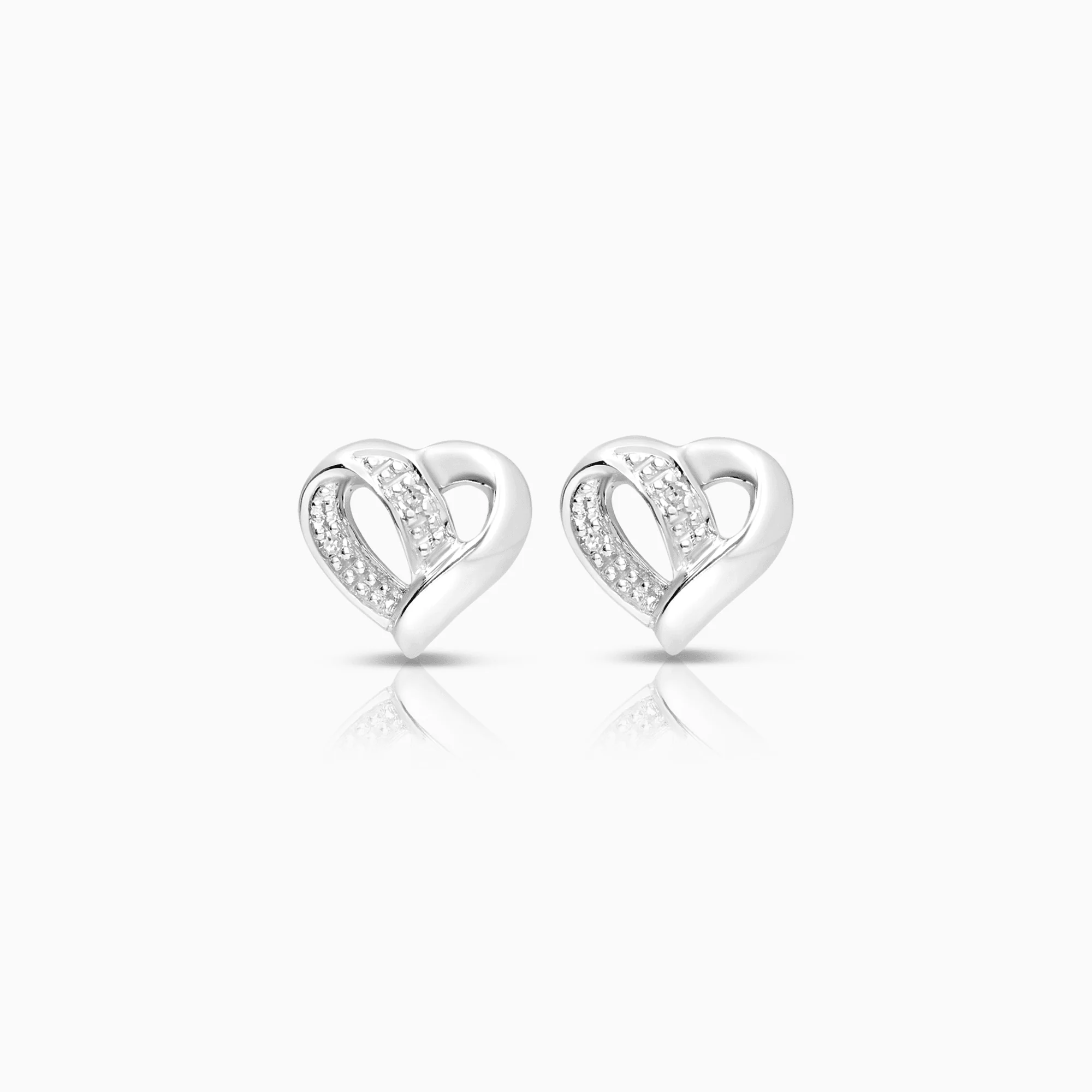 Diamond earrings 0.02ct 18K white gold