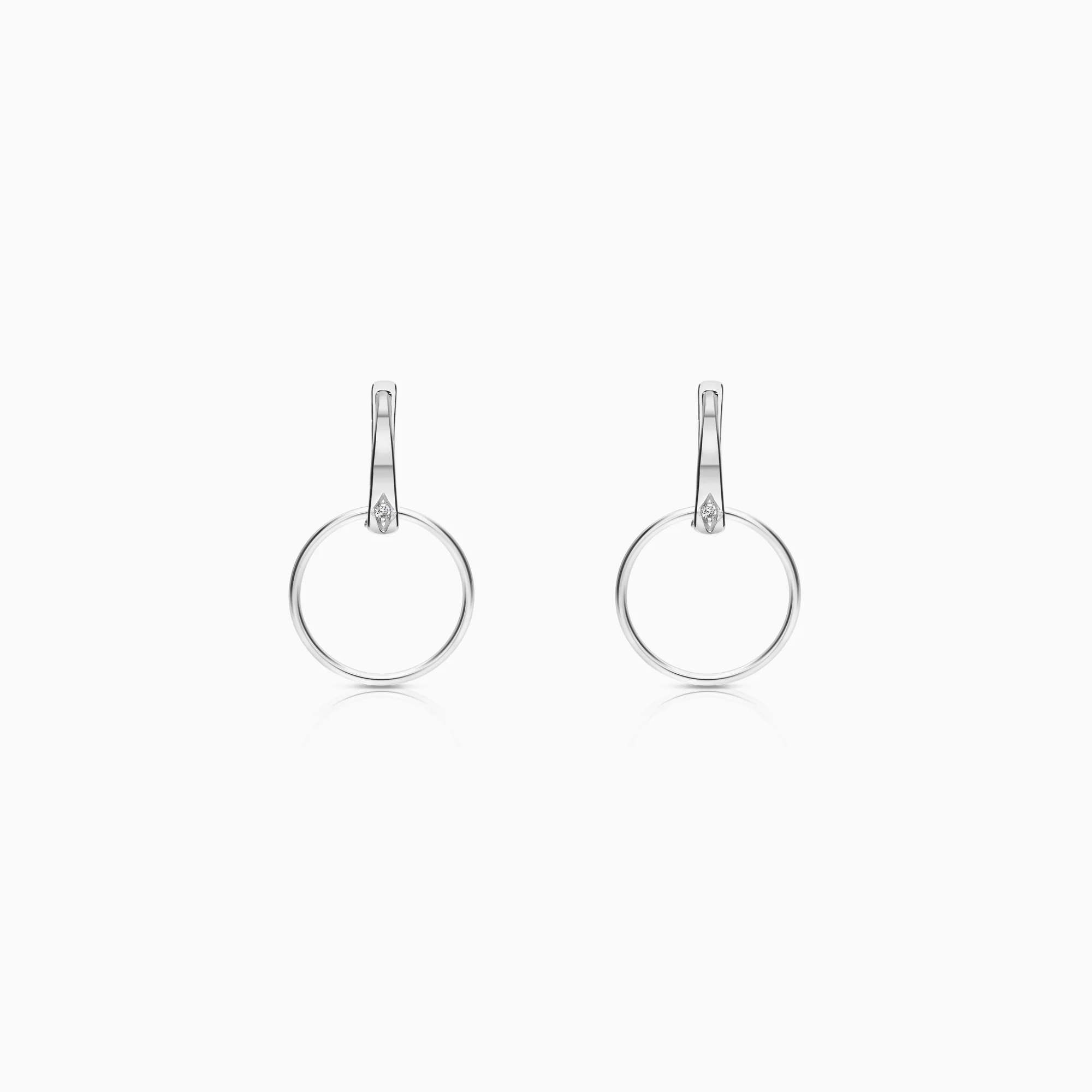 Diamond earrings 0.03ct 14K white gold