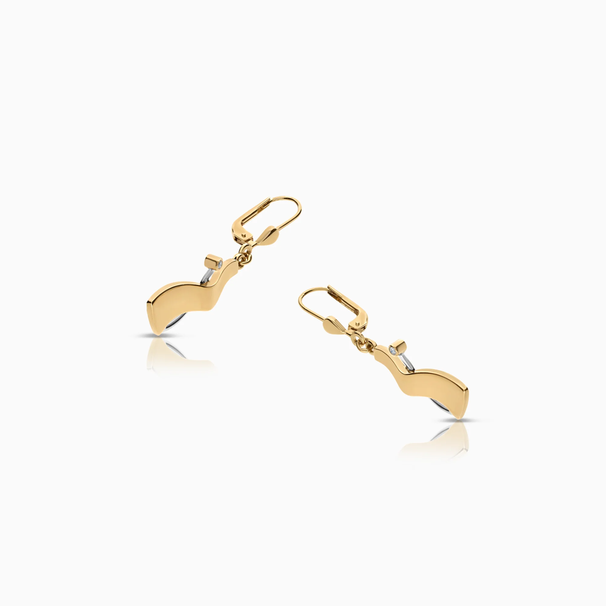 Diamond earrings 0.03ct 18K gold - Image 2