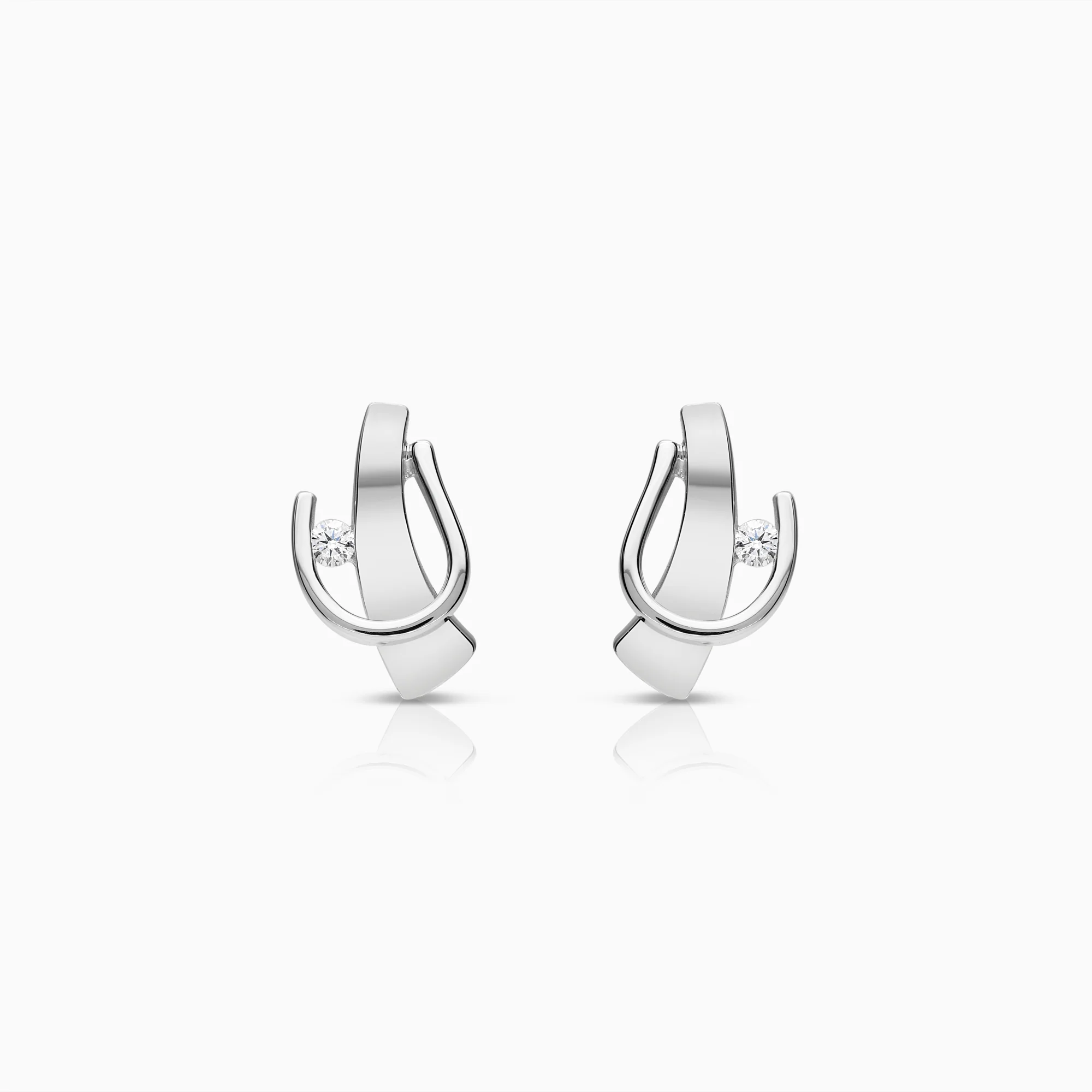 Diamond earrings 0.05ct 18K white gold