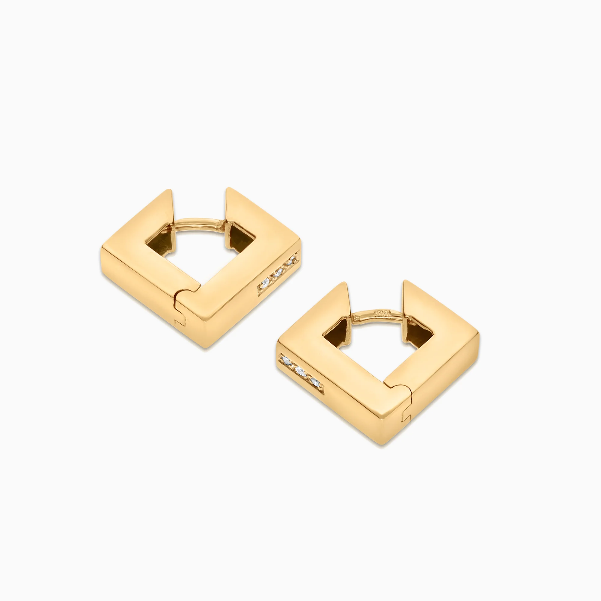 Diamond earrings 0.08ct 18K gold - Image 2