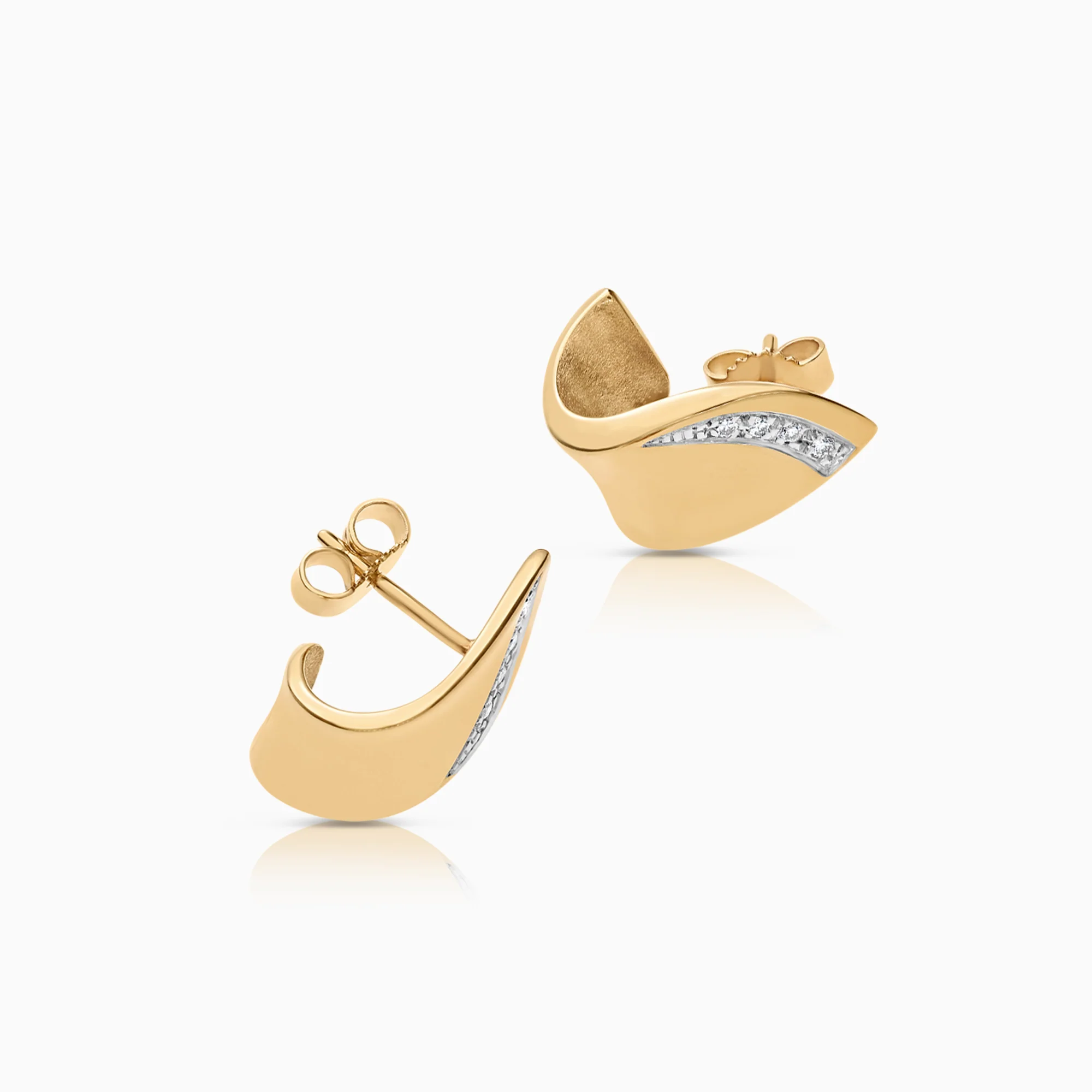 Diamond earrings 0.09ct 18K gold - Image 2