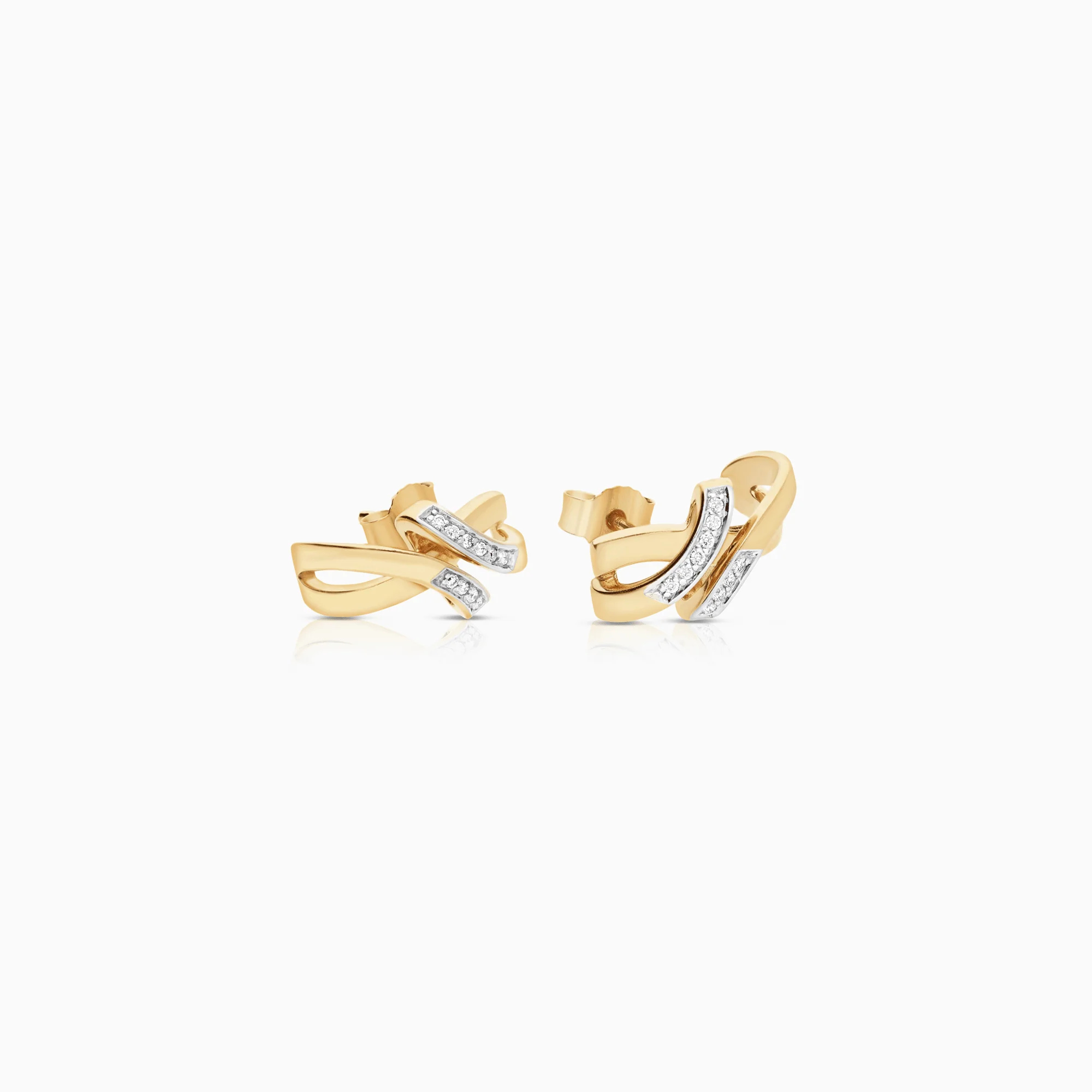 Diamond earrings 0.10ct 18K gold - Image 2