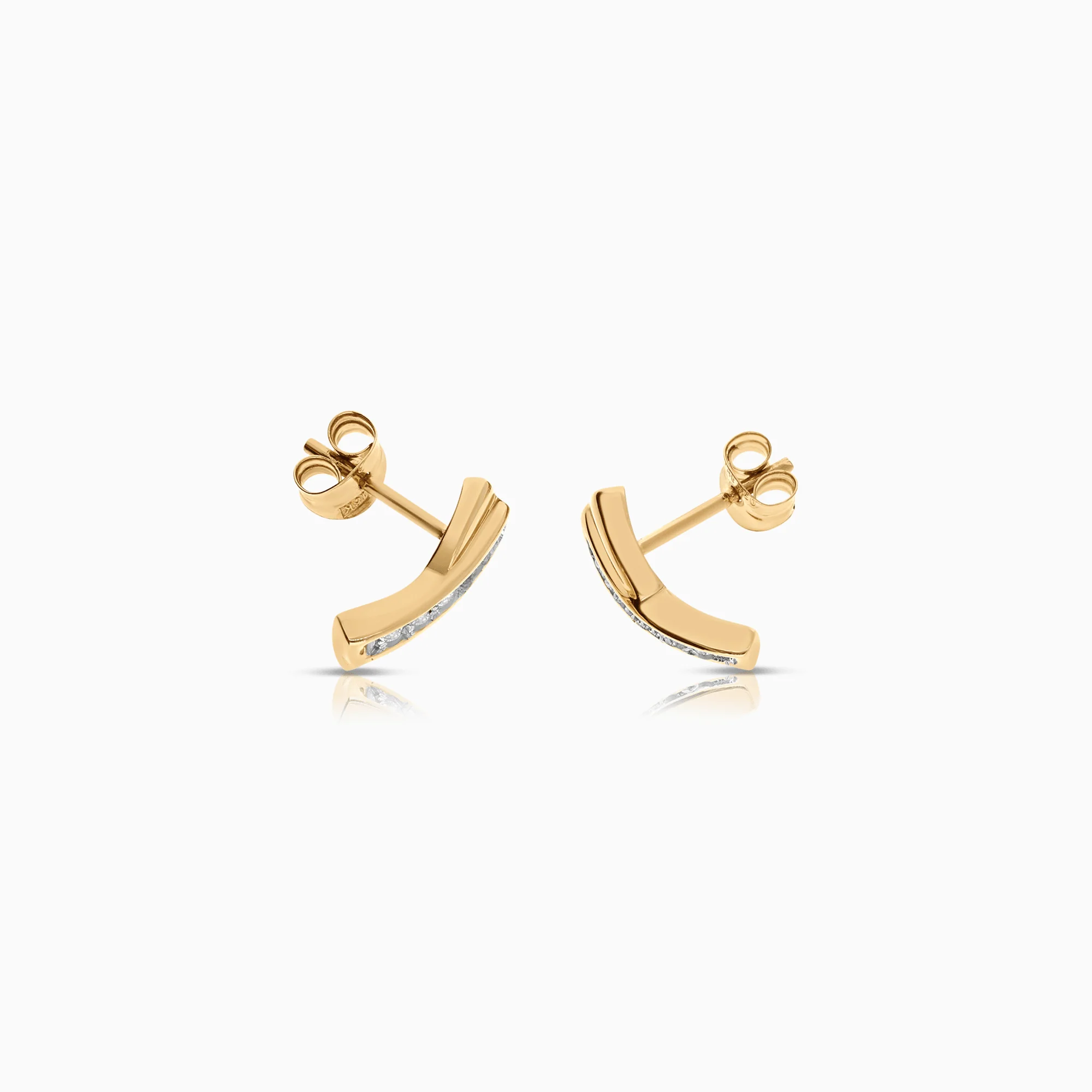 Diamond earrings 0.10ct 18K gold - Image 2