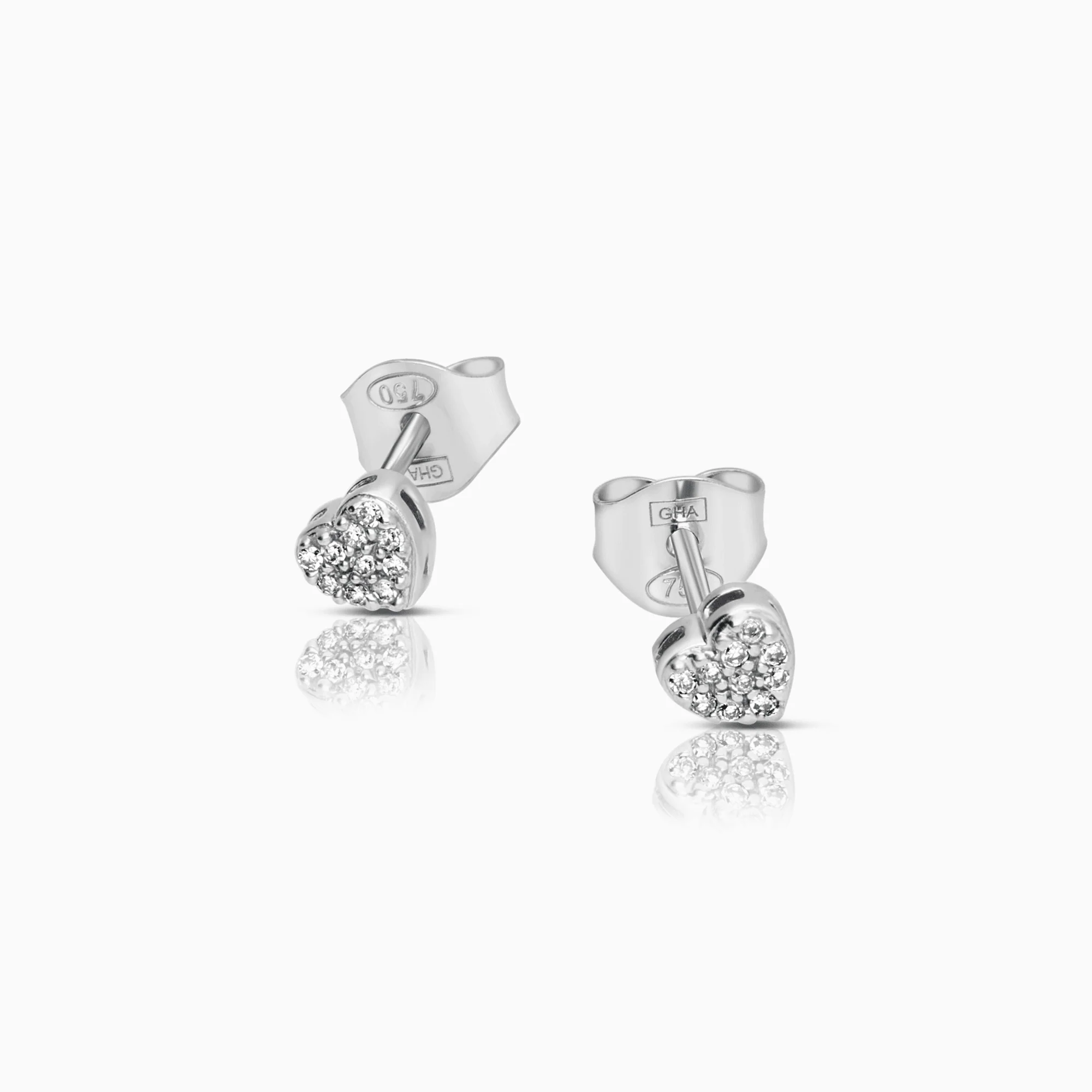 Diamond earrings 0.10ct 18K white gold - Image 2