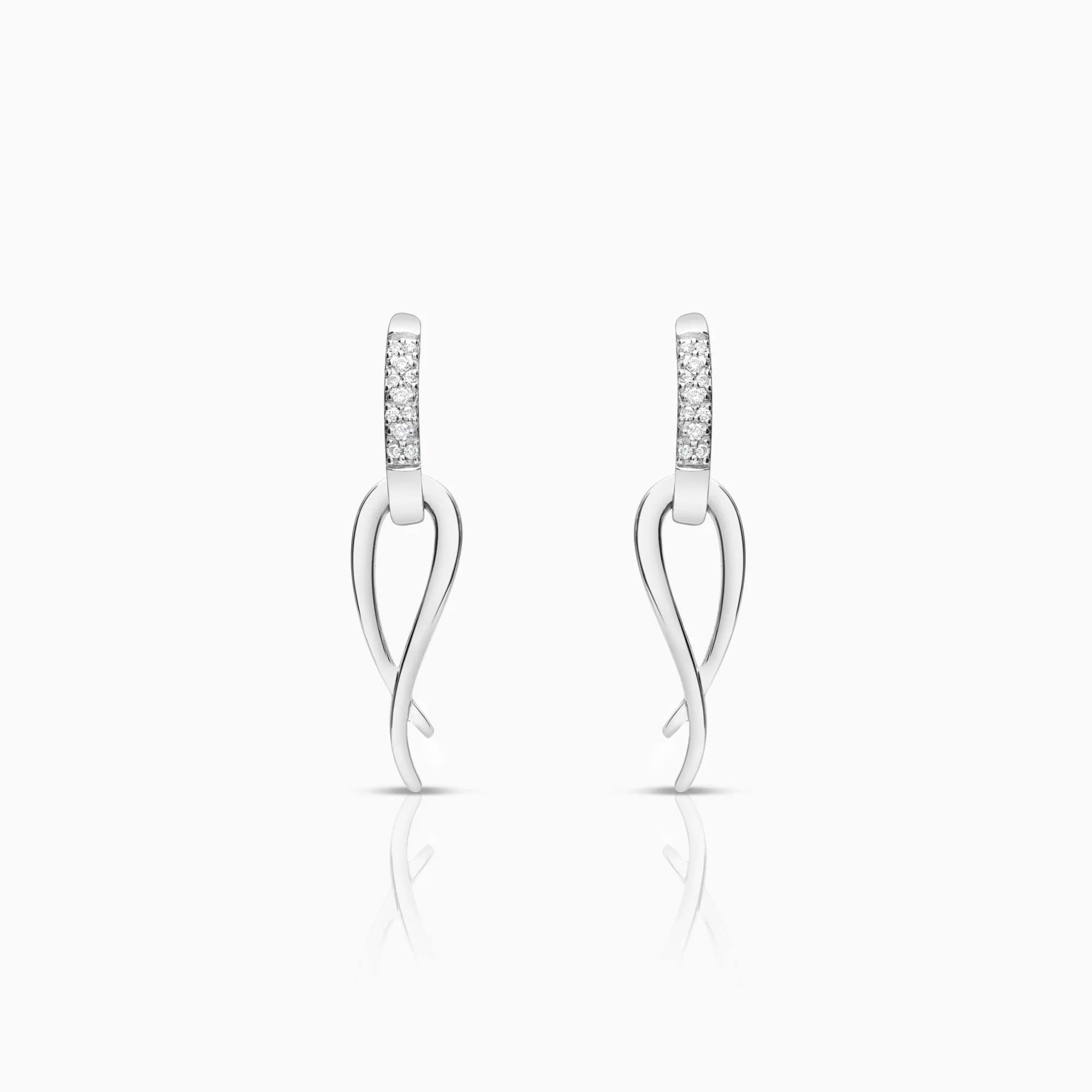 Diamond earrings 0.11ct 18K white gold