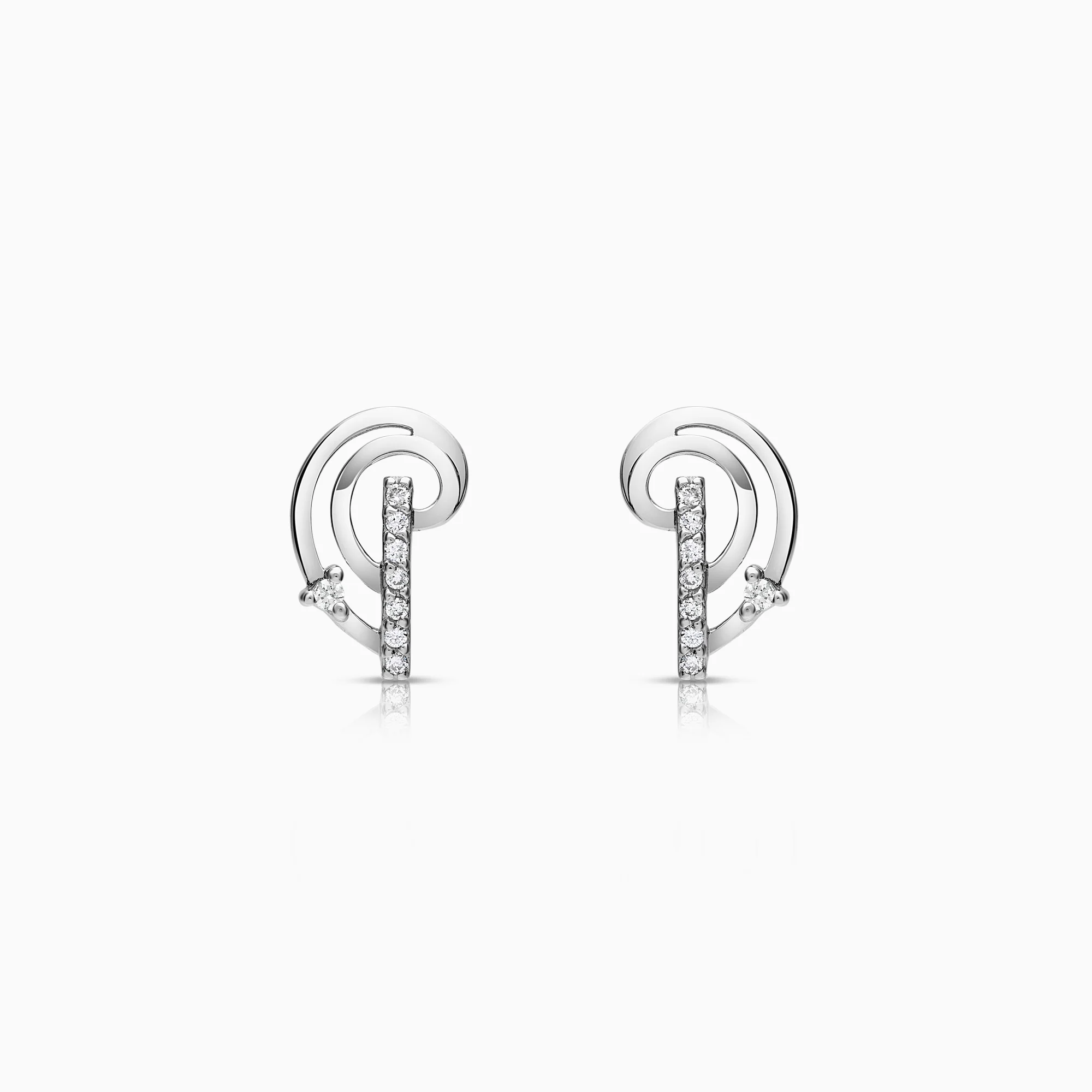 Diamond earrings 0.12ct 18K white gold