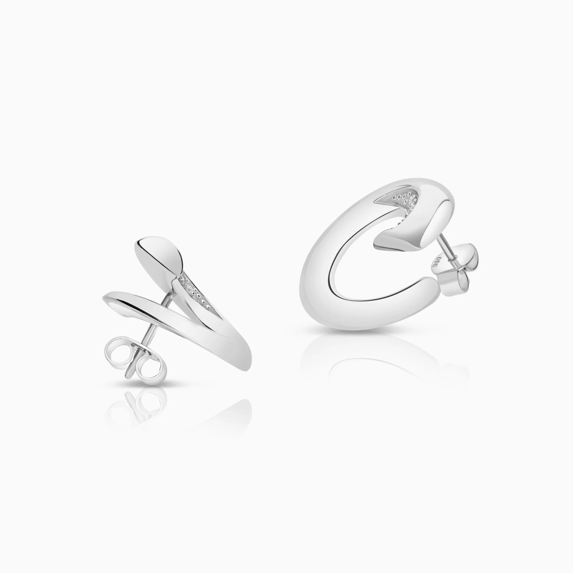 Diamond earrings 0.12ct 18K white gold - Image 2