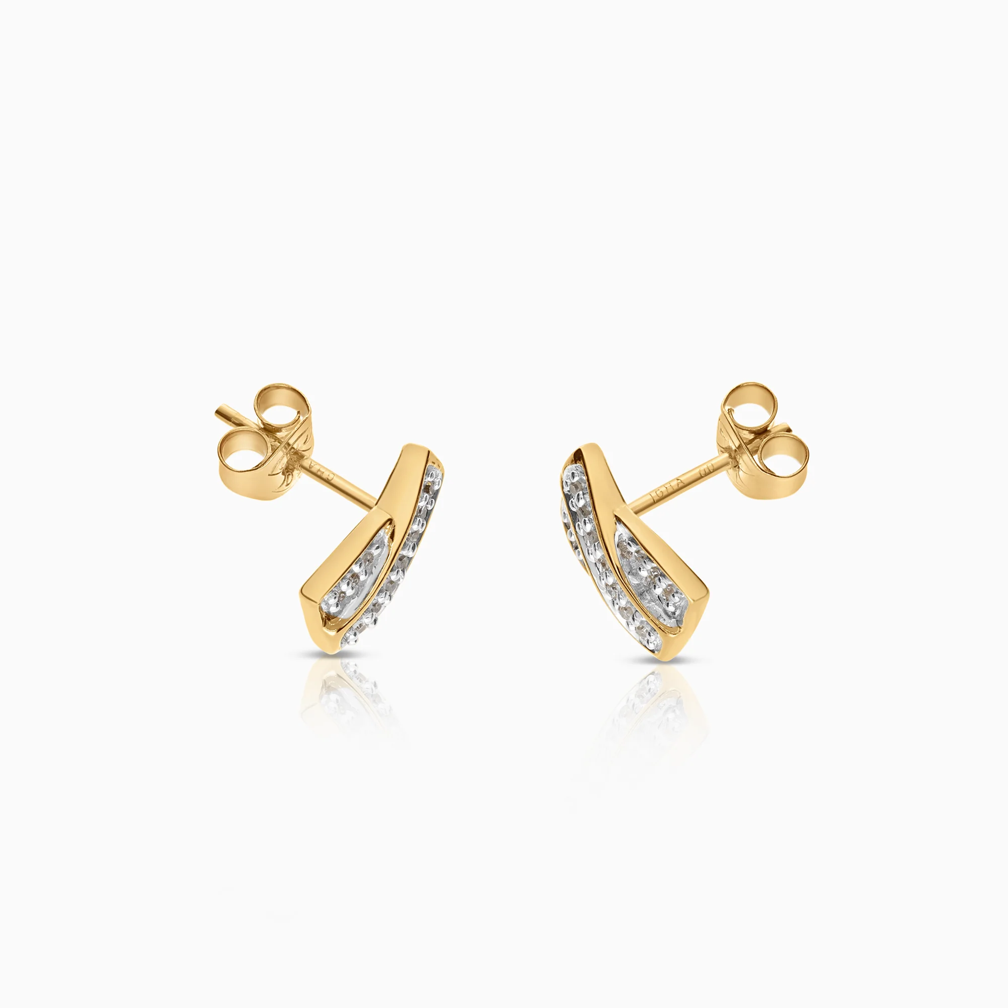 Diamond earrings 0.13ct 18K gold - Image 2