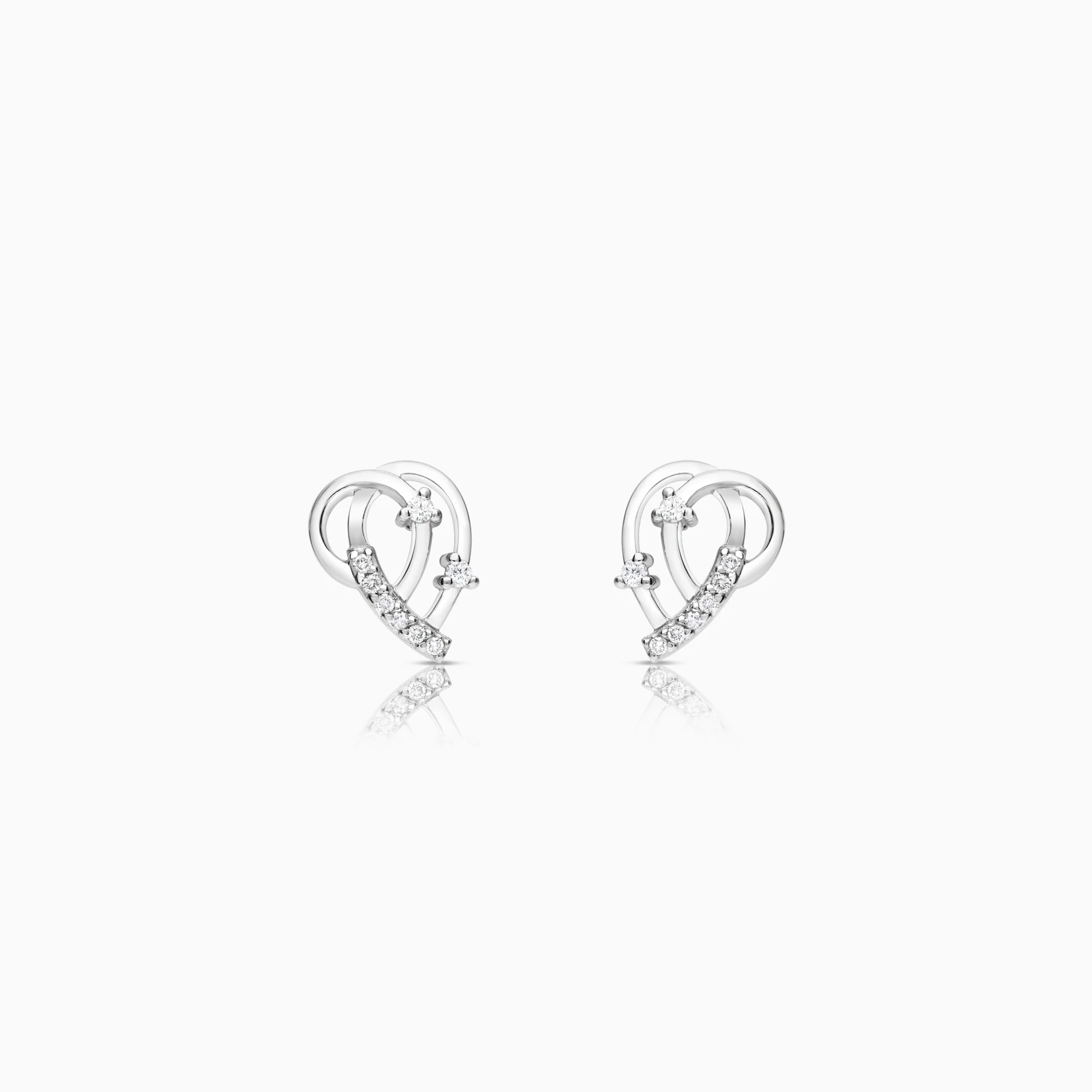 Diamond earrings 0.14ct 18K white gold
