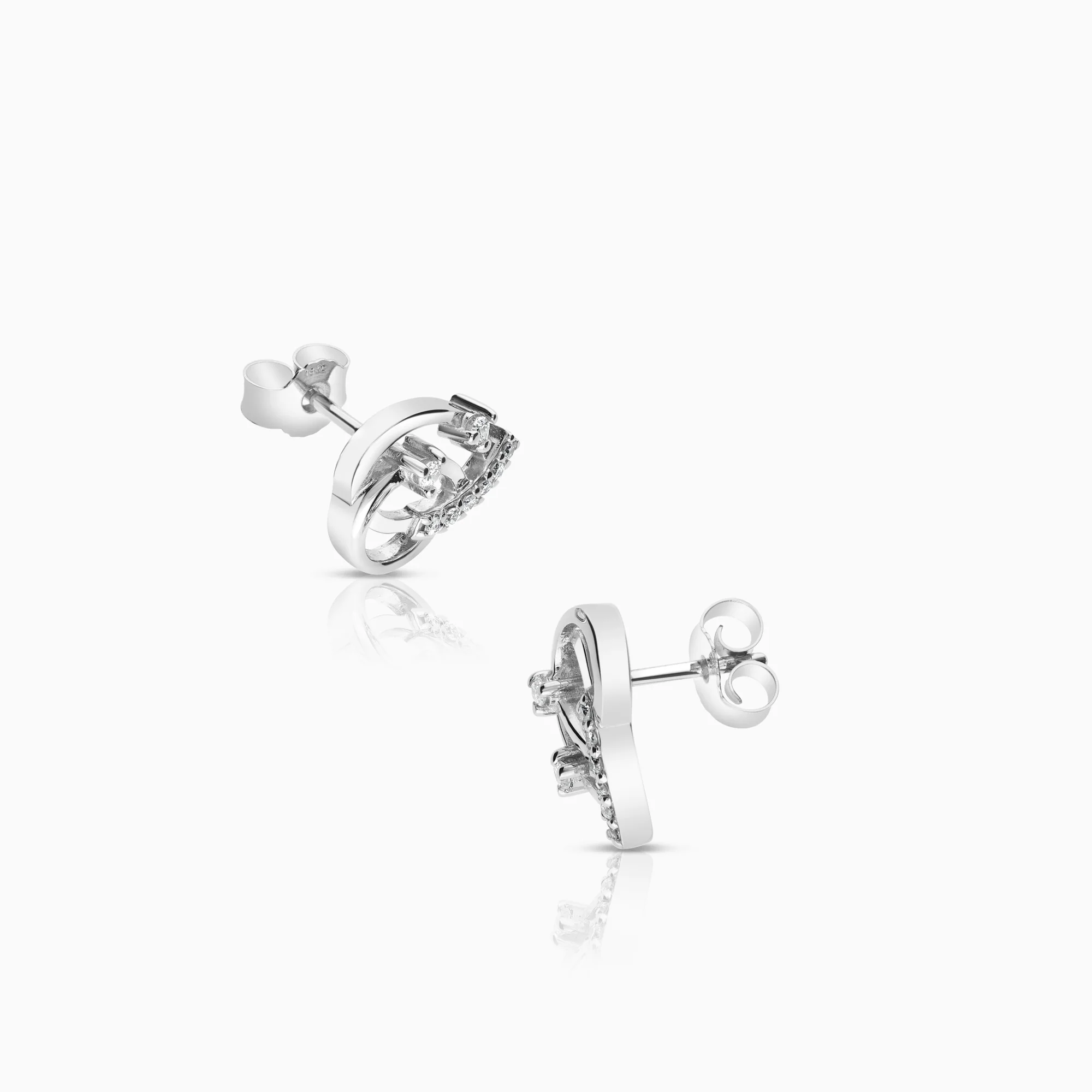 Diamond earrings 0.14ct 18K white gold - Image 2