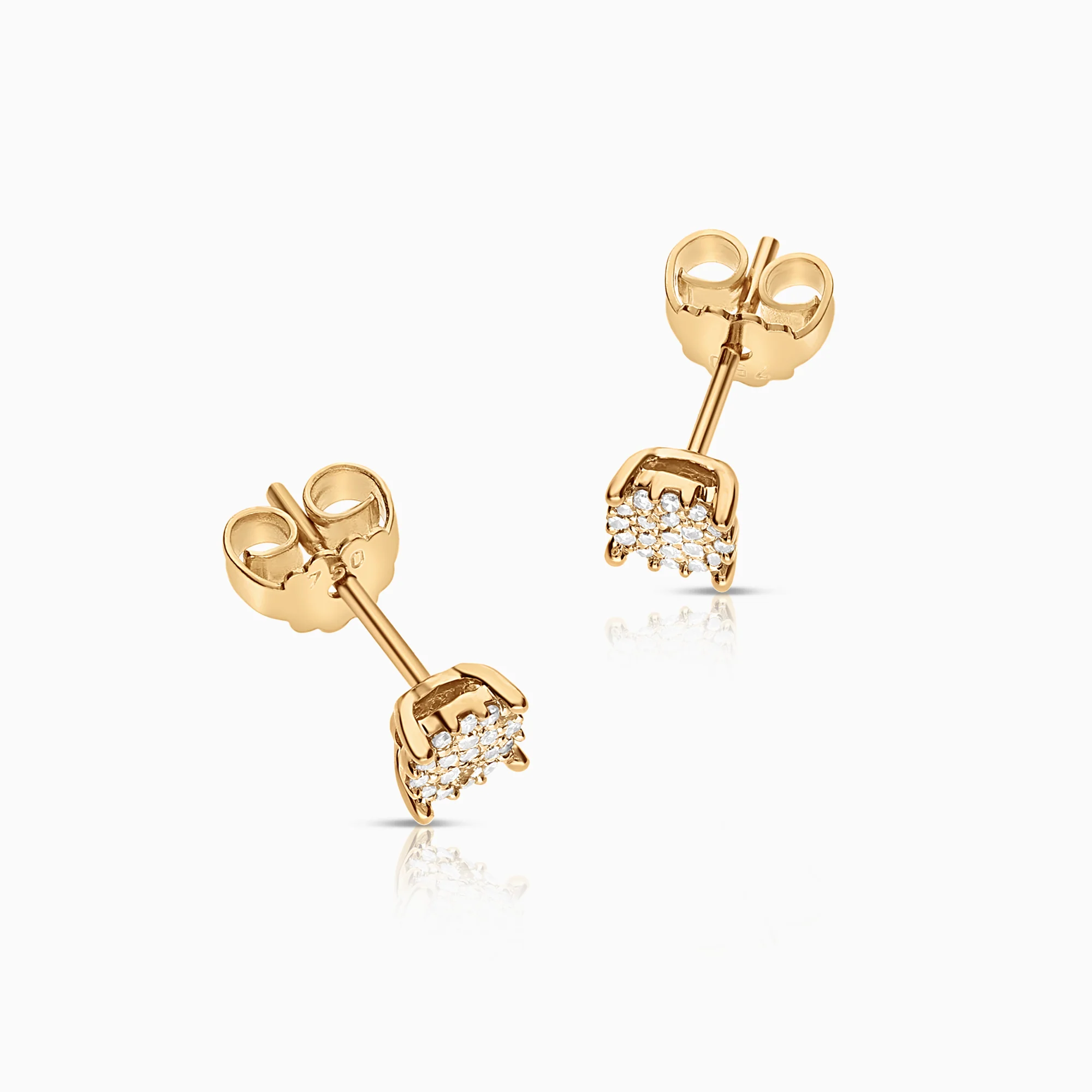 Diamond earrings 0.15ct 18K gold - Image 2