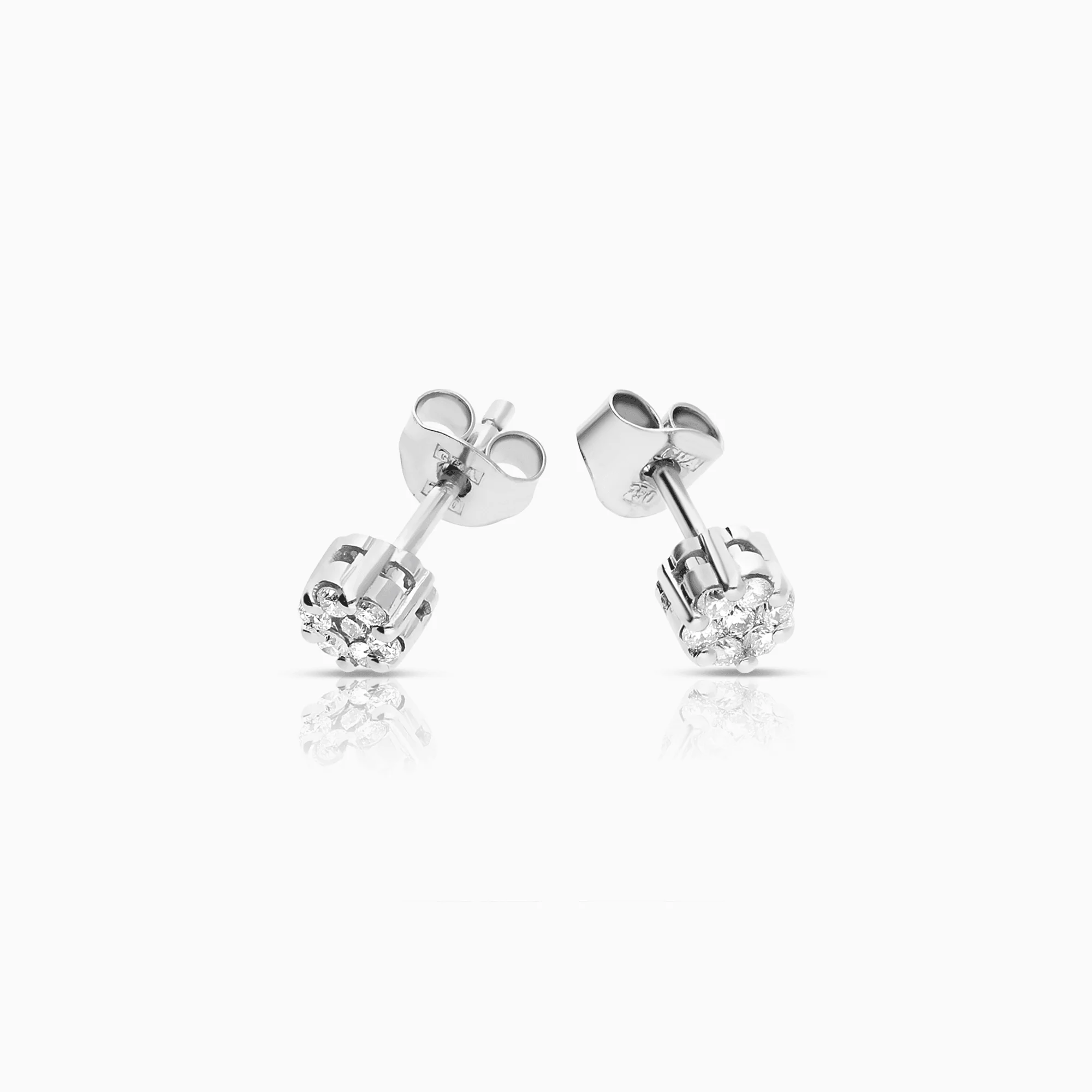 Diamond earrings 0.15ct 18K white gold - Image 2