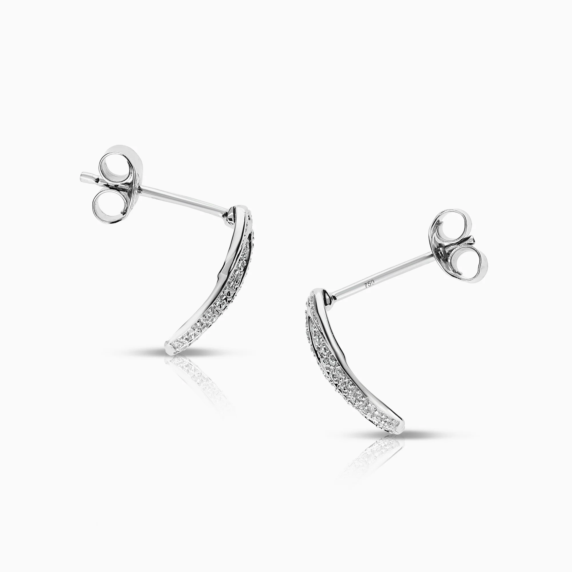 Diamond earrings 0.17ct 18K white gold - Image 2