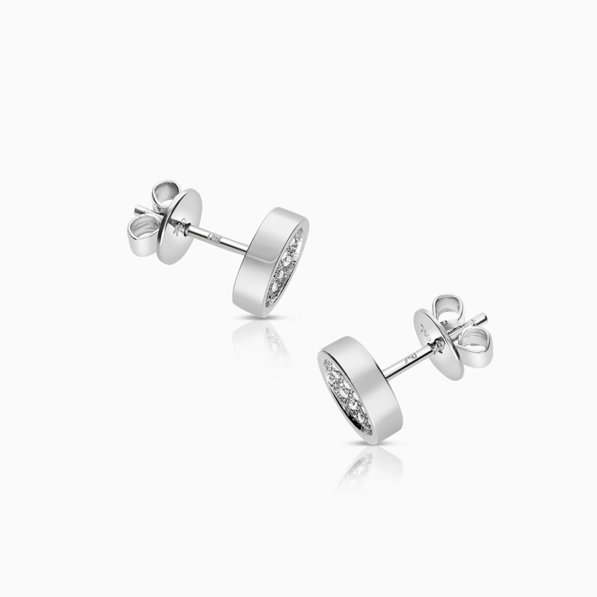Diamond earrings 0.18ct 18K white gold - Image 2